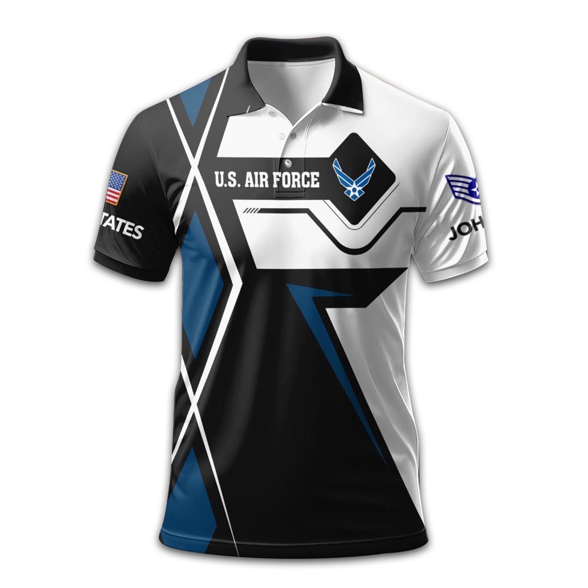Unique Custom Name, Rank USAF Polo Shirt VPVC212104, Gifts For Air Force Veteran, Gifts For Dad, For Husband, Best Gifts On Father's Day, Independence Day, Veterans Day.