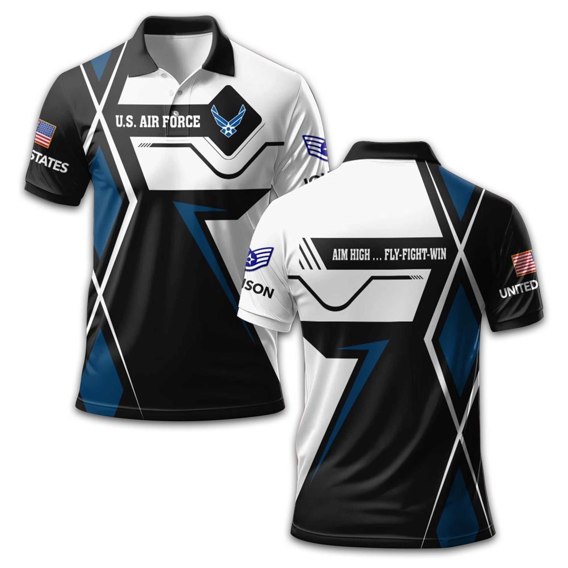 Unique Custom Name, Rank USAF Polo Shirt VPVC212104, Gifts For Air Force Veteran, Gifts For Dad, For Husband, Best Gifts On Father's Day, Independence Day, Veterans Day.