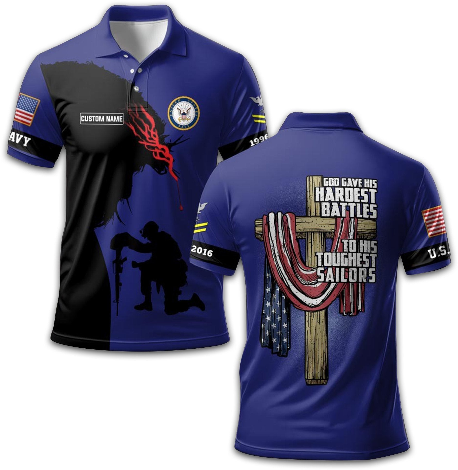 Premium Custom US Navy Polo Shirt VPVC212202, Gifts For Navy Veteran, Gifts For Dad, For Husband, Best Gifts On Father's Day, Armed Forces Day, Independence Day, Veterans Day.