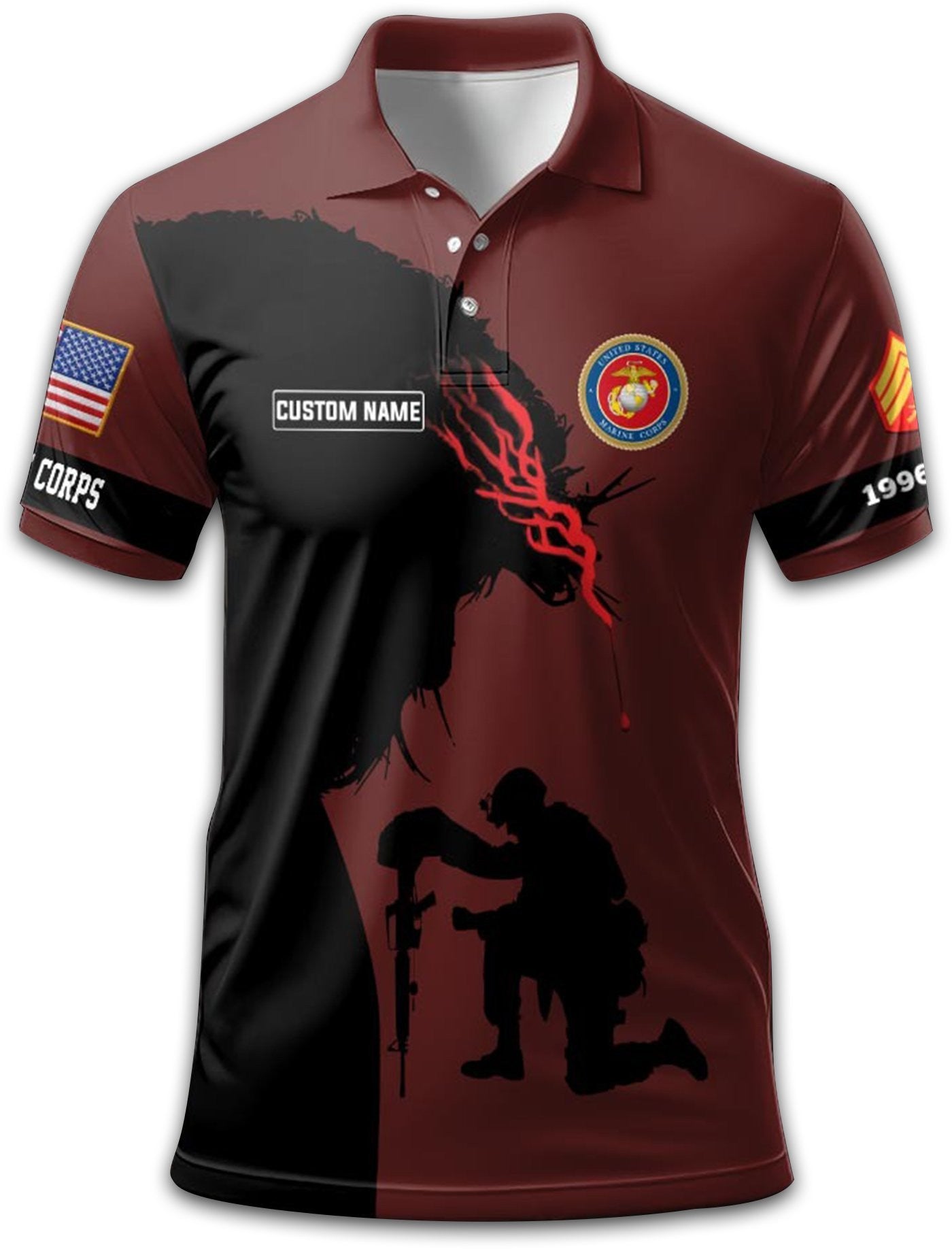 Premium Custom USMC Polo Shirt VPVC212203, Gifts For Marine Veteran, Gifts For Dad, For Husband, Best Gifts On Father's Day, Armed Forces Day, Independence Day, Veterans Day.