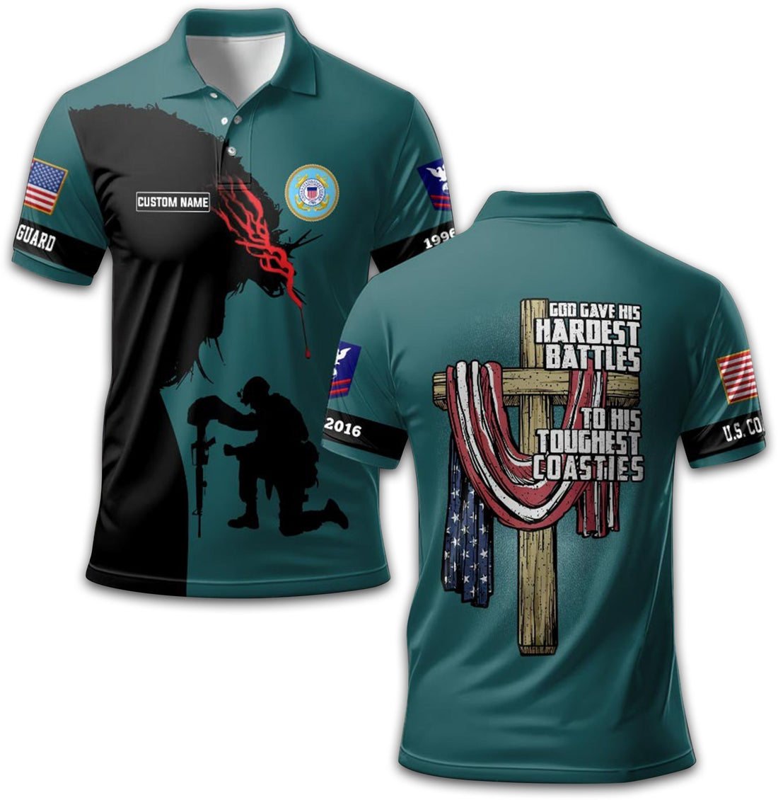 Premium Custom USCG Polo Shirt VPVC212205, Gifts For Coast Guard Veteran, Gifts For Dad, For Husband, Best Gifts On Father's Day, Armed Forces Day, Independence Day, Veterans Day.