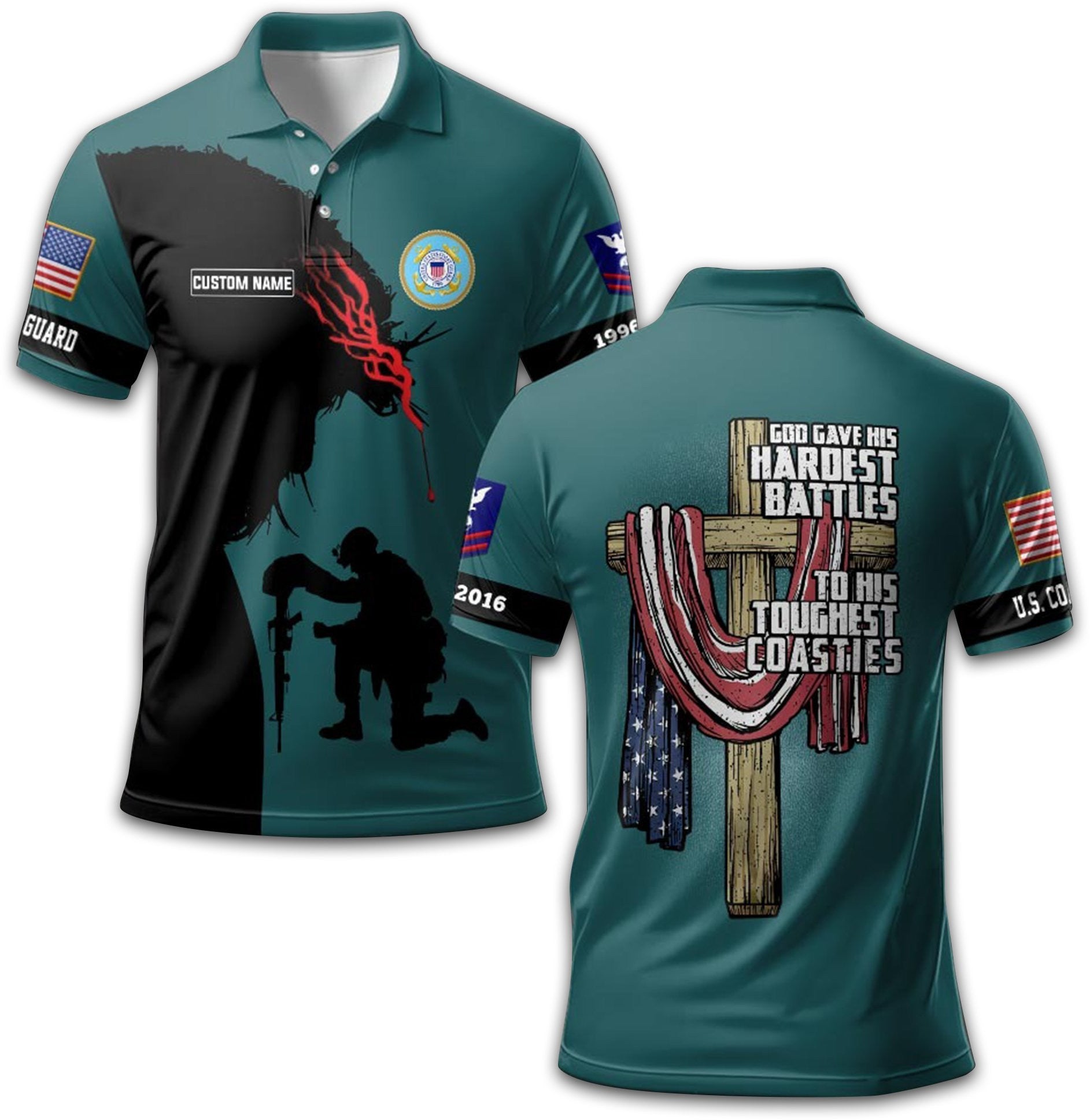 Premium Custom USCG Polo Shirt VPVC212205, Gifts For Coast Guard Veteran, Gifts For Dad, For Husband, Best Gifts On Father's Day, Armed Forces Day, Independence Day, Veterans Day.