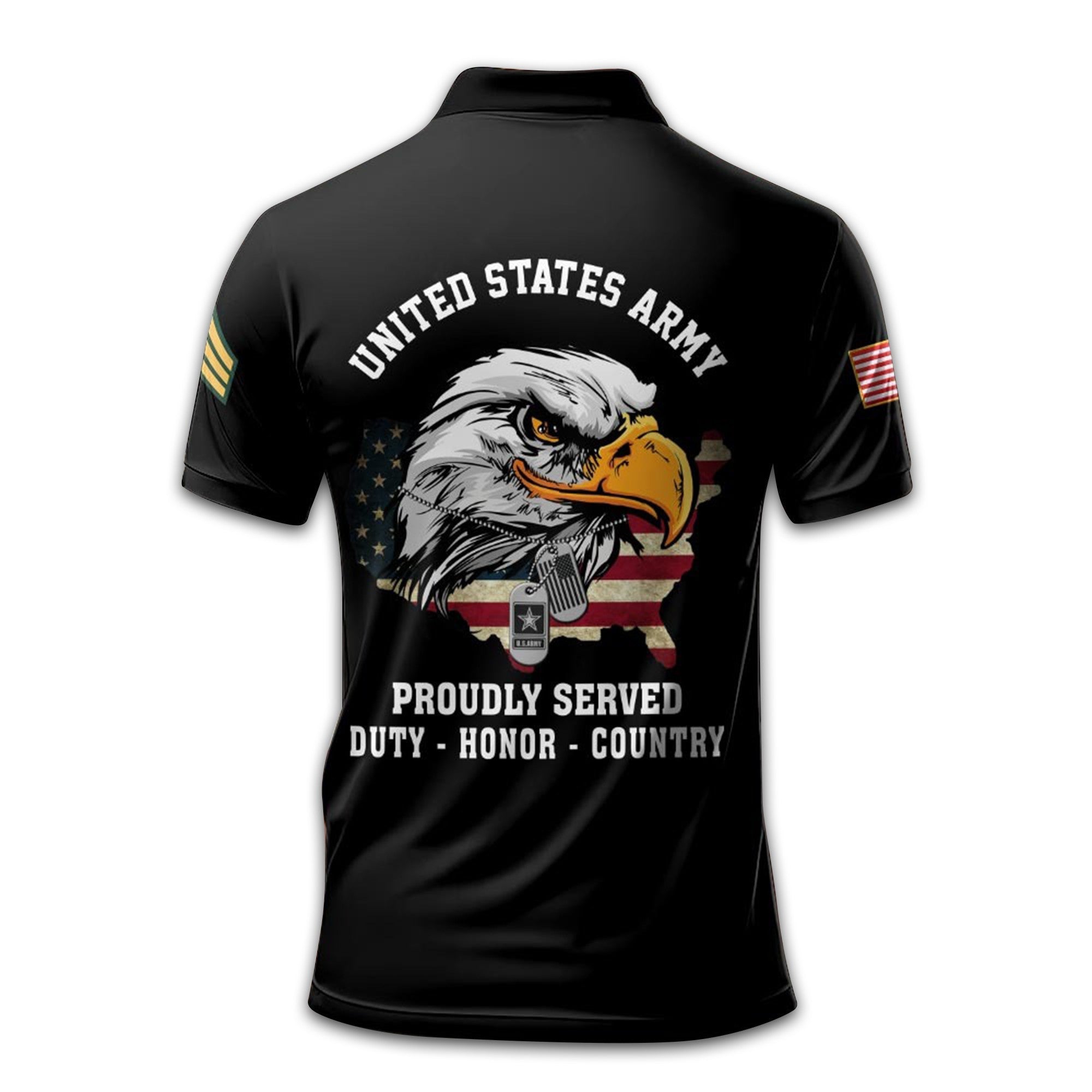 Premium US Army Polo Shirt VPVC212206, Custom Name, Rank Gifts For Army Veteran, Best Gifts On Father's Day, Armed Forces Day, Independence Day, Veterans Day.