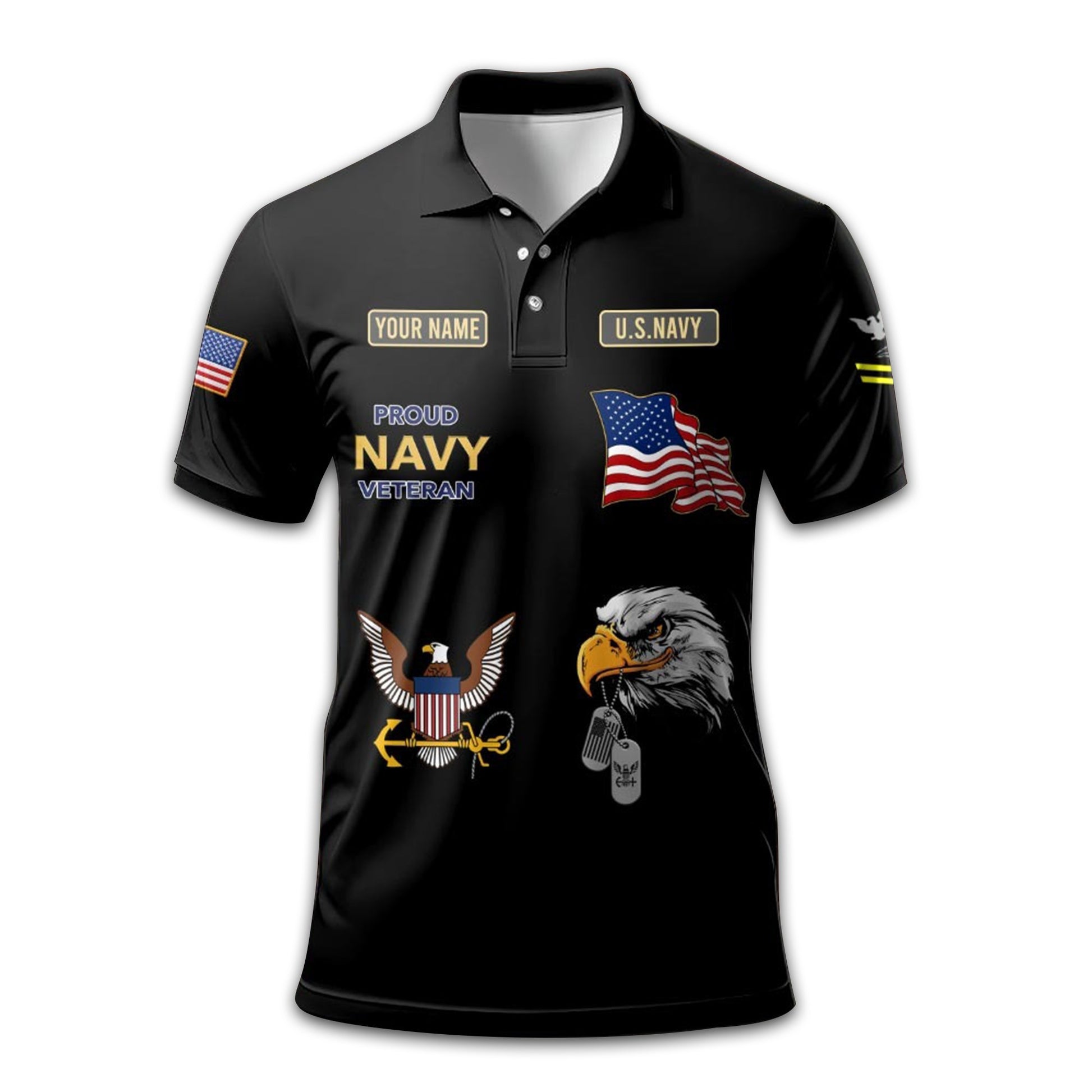 Premium US Navy Polo Shirt VPVC212207, Custom Name, Rank Gifts For Navy Veteran, Best Gifts On Father's Day, Armed Forces Day, Independence Day, Veterans Day.