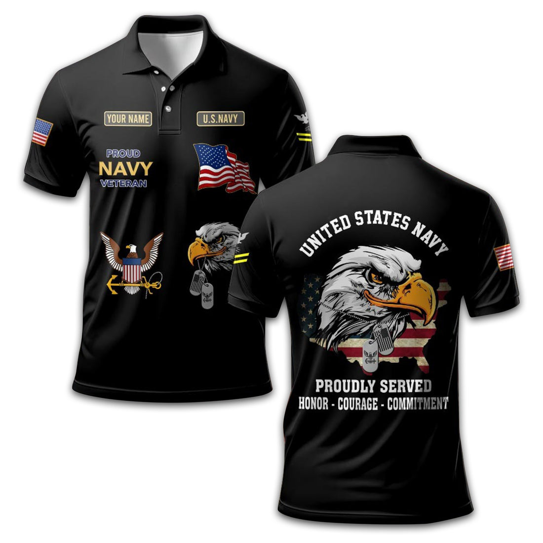 Premium US Navy Polo Shirt VPVC212207, Custom Name, Rank Gifts For Navy Veteran, Best Gifts On Father's Day, Armed Forces Day, Independence Day, Veterans Day.