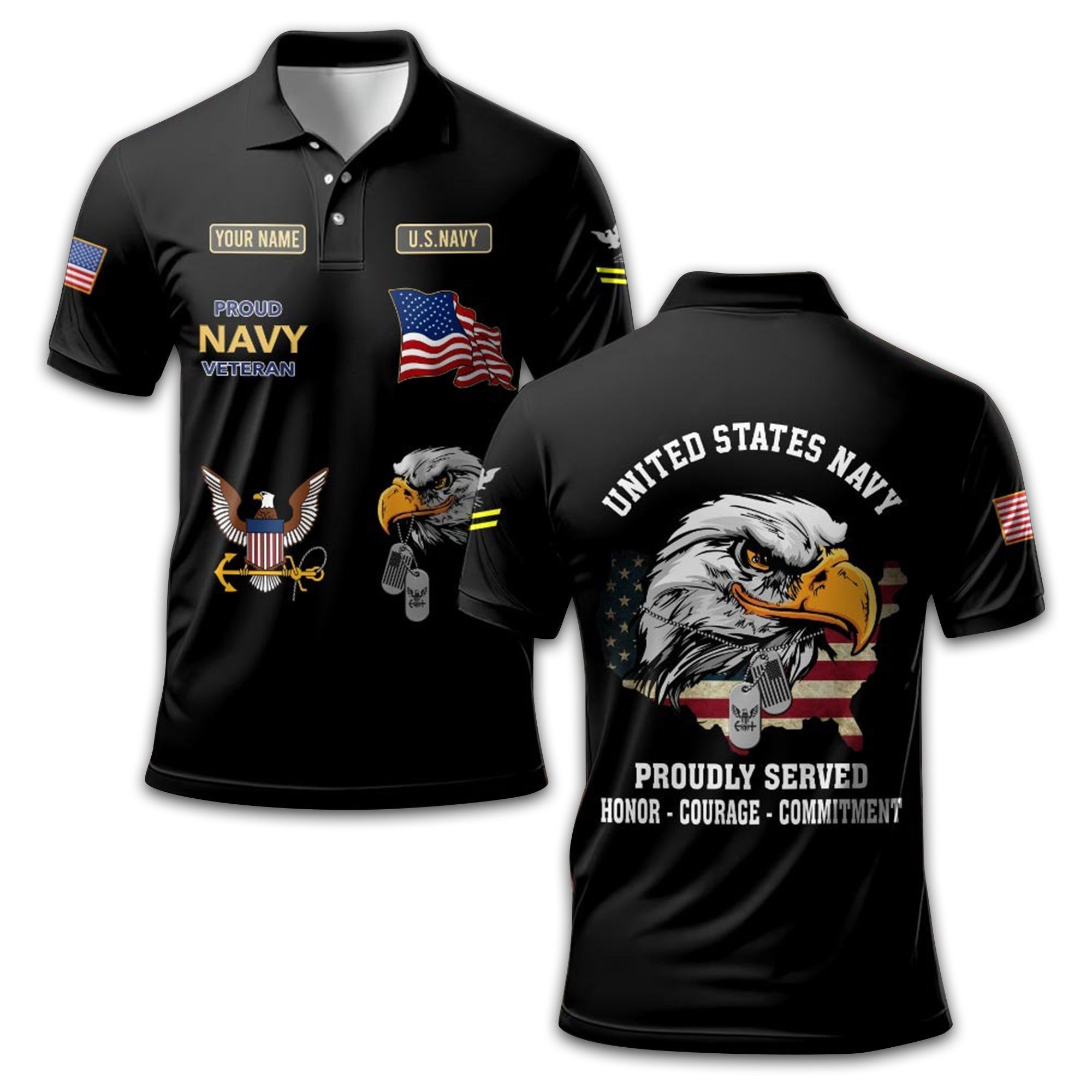 Premium US Navy Polo Shirt VPVC212207, Custom Name, Rank Gifts For Navy Veteran, Best Gifts On Father's Day, Armed Forces Day, Independence Day, Veterans Day.