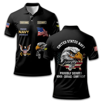 Premium US Navy Polo Shirt VPVC212207, Custom Name, Rank Gifts For Navy Veteran, Best Gifts On Father's Day, Armed Forces Day, Independence Day, Veterans Day.