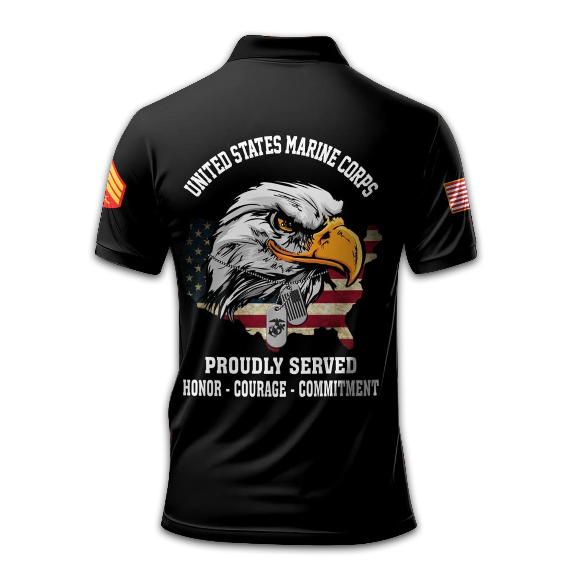 Premium USMC Polo Shirt VPVC212208, Custom Name, Rank Gifts For Marine Veteran, Best Gifts On Father's Day, Armed Forces Day, Independence Day, Veterans Day.