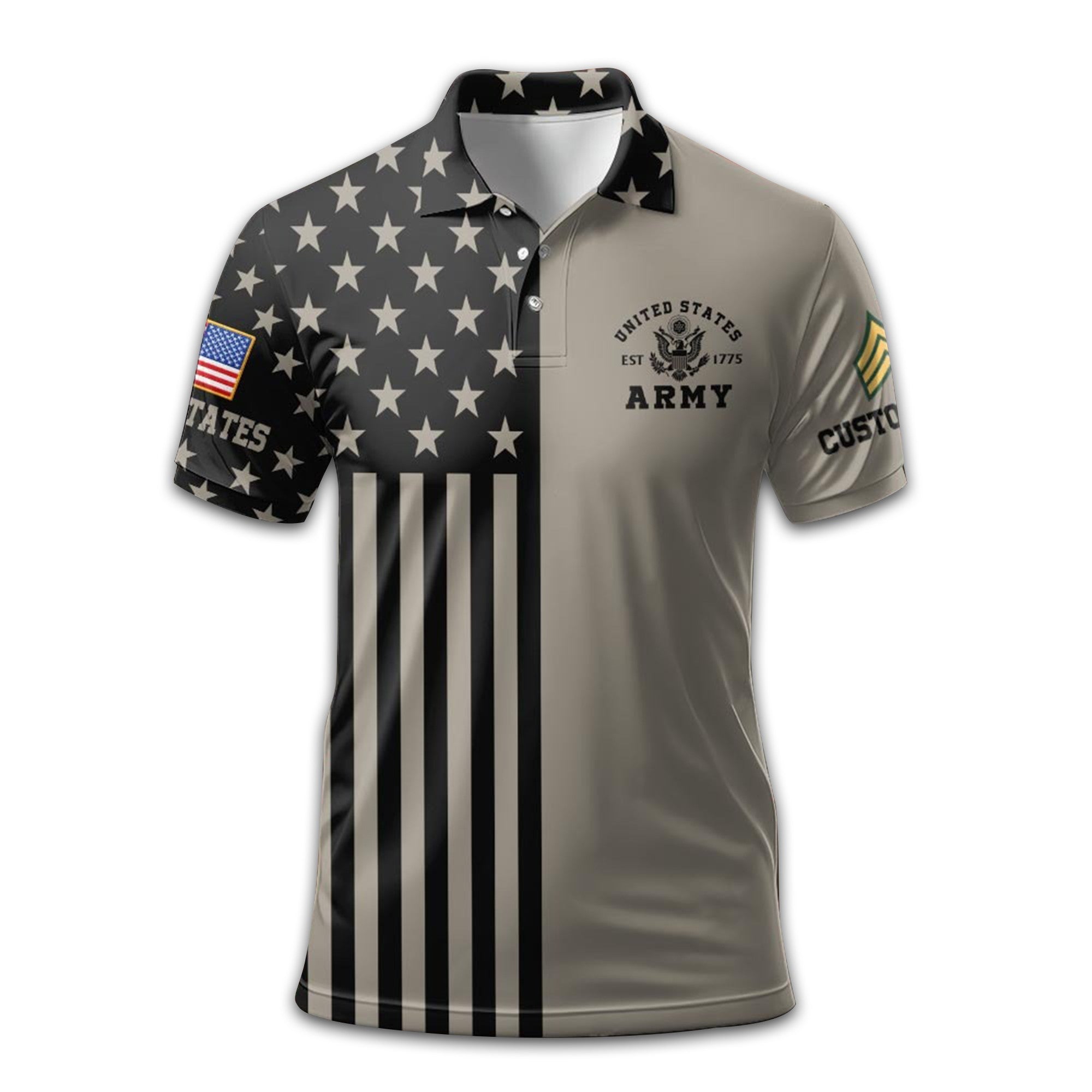 Premium Custom US Army Polo Shirt VPVC212301, Gifts For Army Veteran, Best Gifts On Father's Day, Armed Forces Day, Independence Day, Veterans Day.