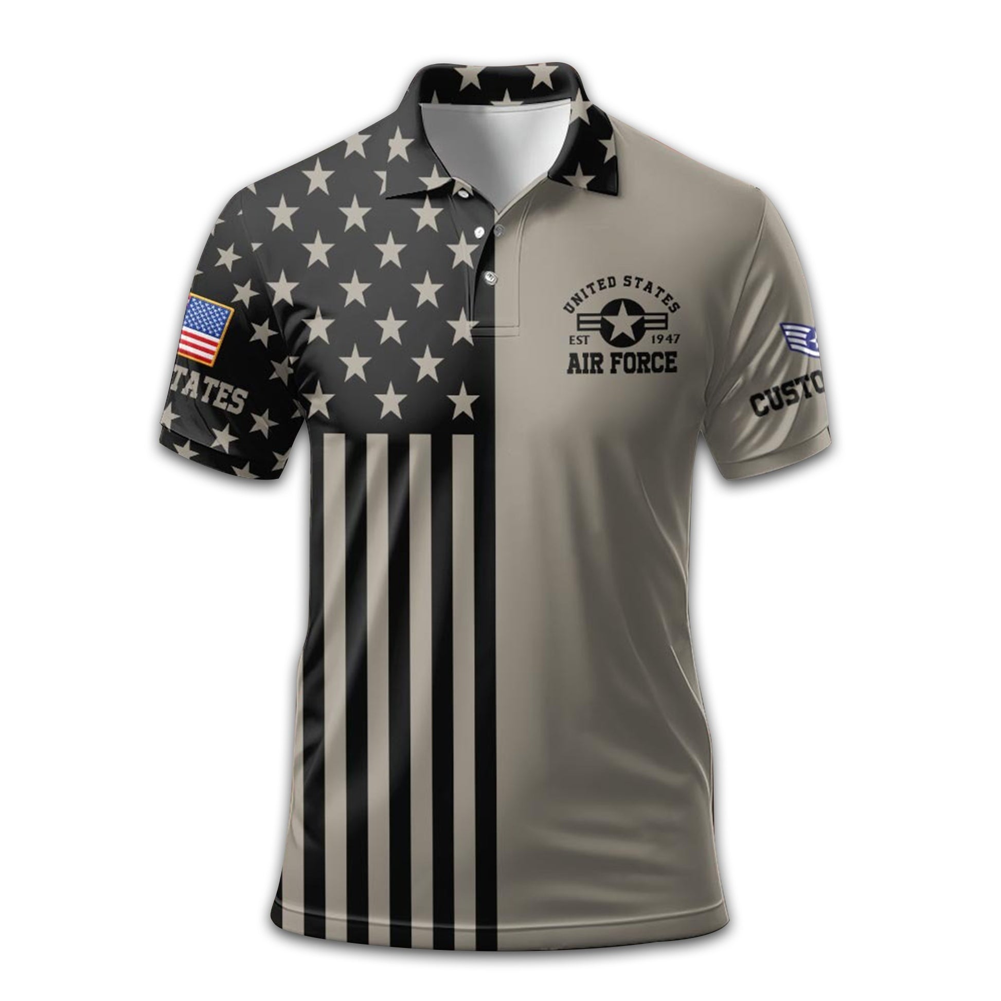 Premium Custom USAF Polo Shirt VPVC212304, Gifts For Air Force Veteran, Best Gifts On Father's Day, Armed Forces Day, Independence Day, Veterans Day.