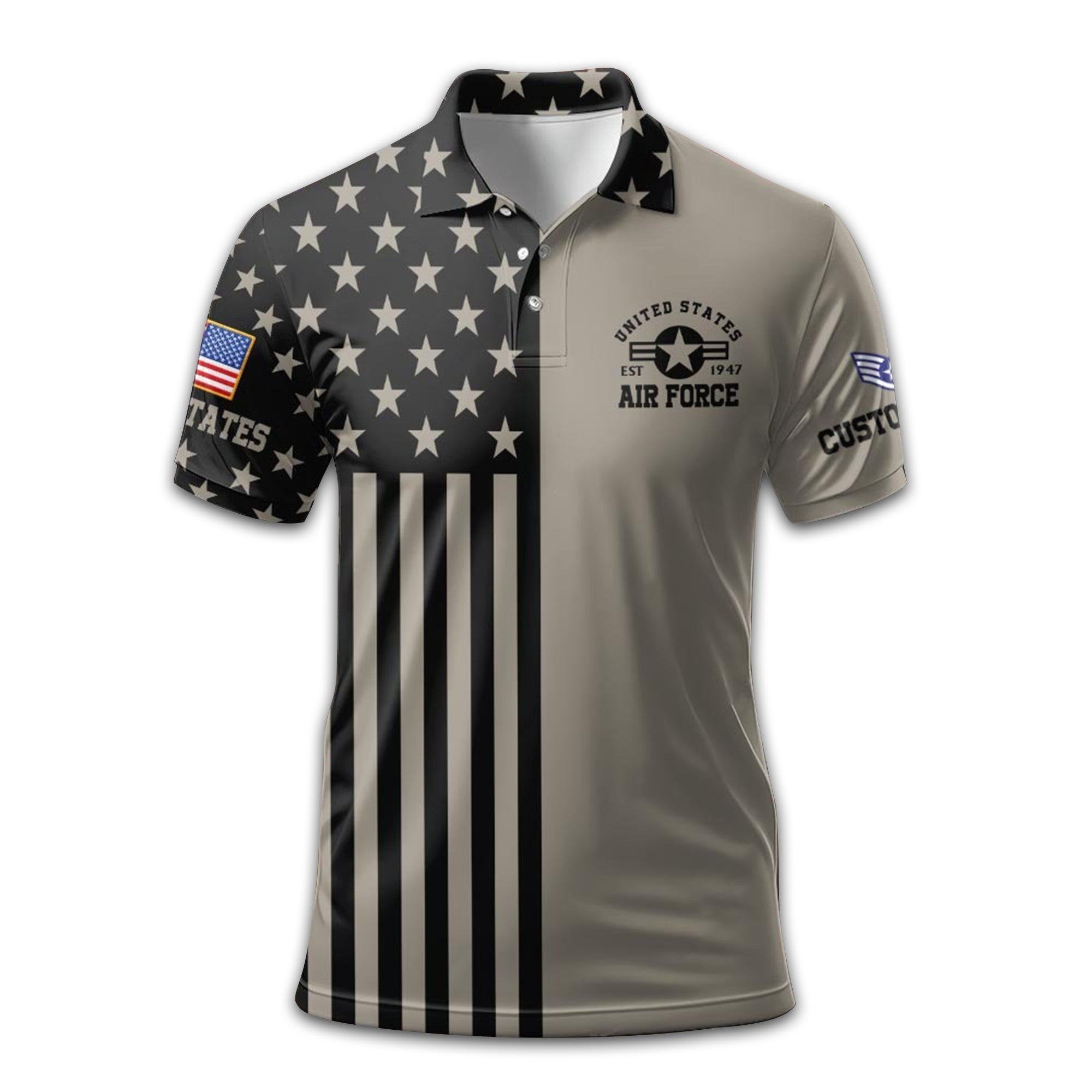 Premium Custom USAF Polo Shirt VPVC212304, Gifts For Air Force Veteran, Best Gifts On Father's Day, Armed Forces Day, Independence Day, Veterans Day.