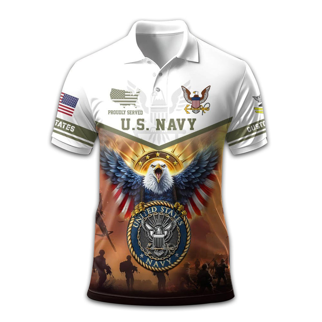 Unique Custom Name, Rank US Navy Polo Shirt VPVC212307, Gifts For Navy Veteran, Gifts For Dad, For Husband, Best Gifts On Father's Day, Independence Day, Veterans Day.