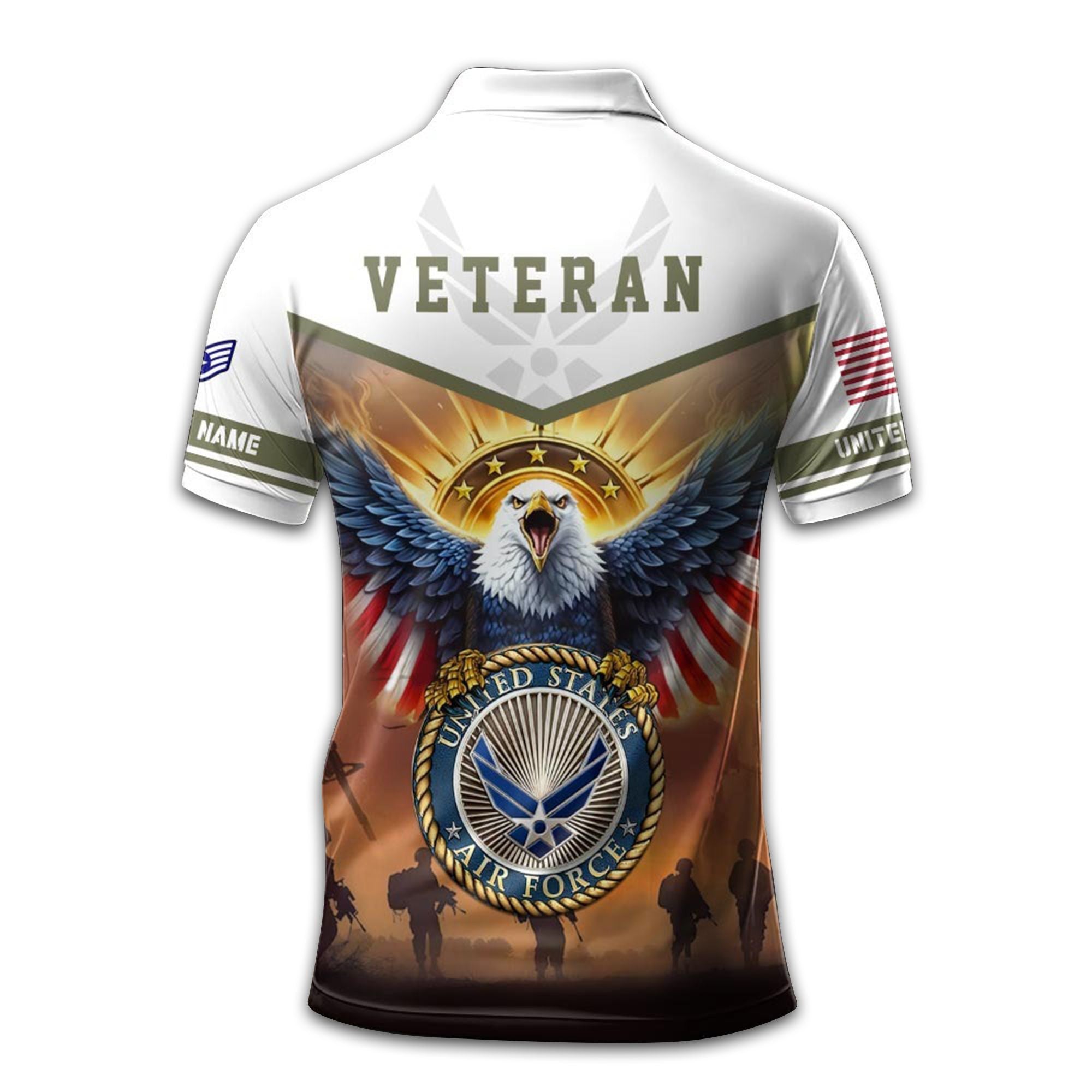 Unique Custom Name, Rank USAF Polo Shirt VPVC212309, Gifts For Air Force Veteran, Gifts For Dad, For Husband, Best Gifts On Father's Day, Independence Day, Veterans Day.