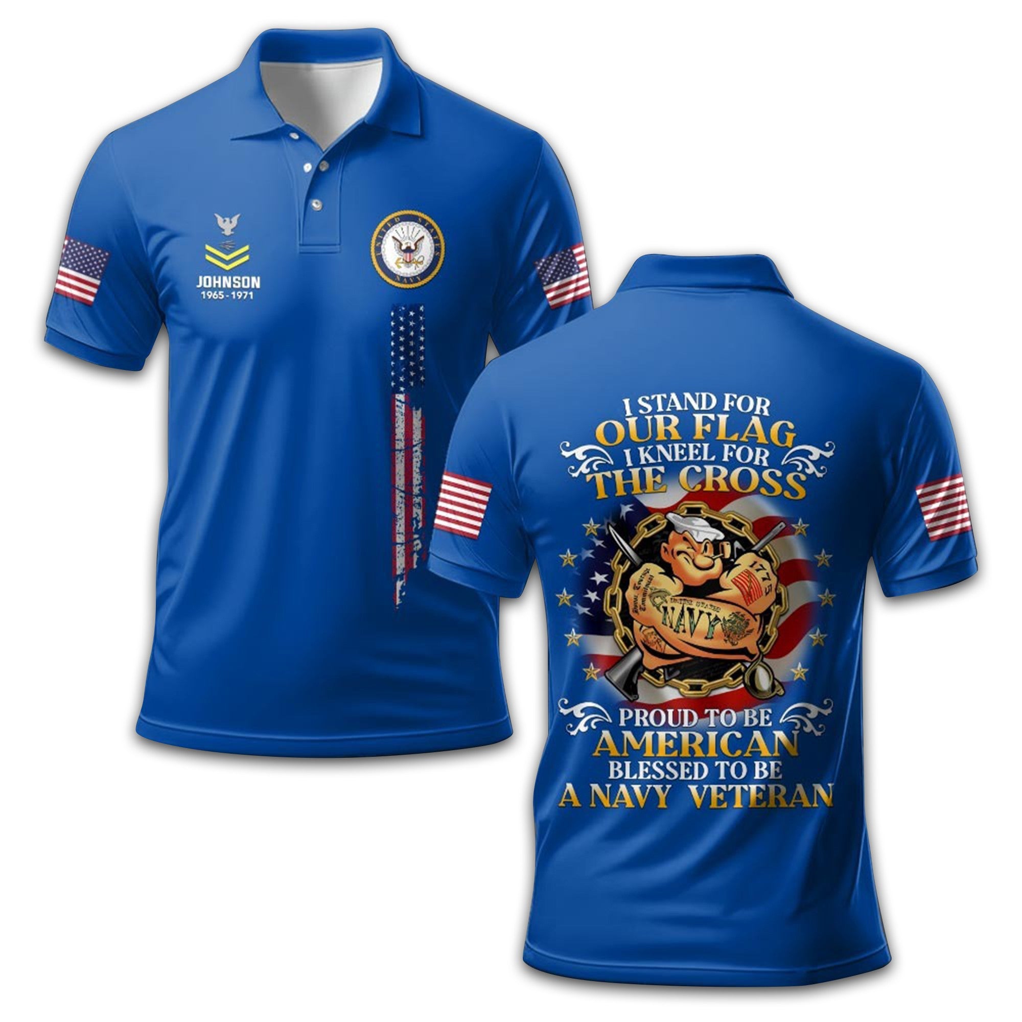 Premium Custom US Navy Polo Shirt VPVC212407, Gifts For Navy Veteran, Gifts For Dad, For Husband, Best Gifts On Father's Day, Armed Forces Day, Independence Day, Veterans Day.