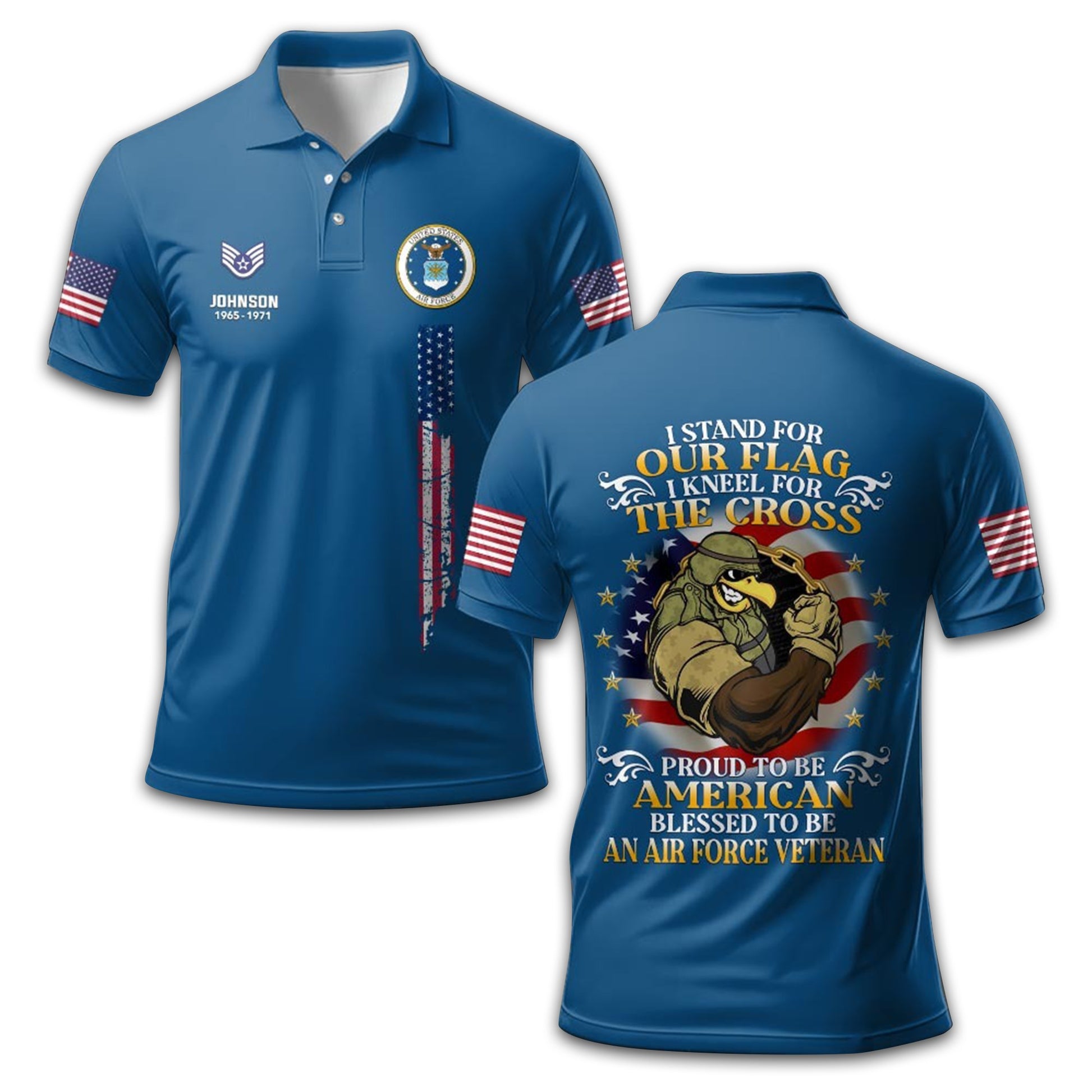 Premium Custom USAF Polo Shirt VPVC212409, Gifts For Air Force Veteran, Gifts For Dad, For Husband, Best Gifts On Father's Day, Armed Forces Day, Independence Day, Veterans Day.