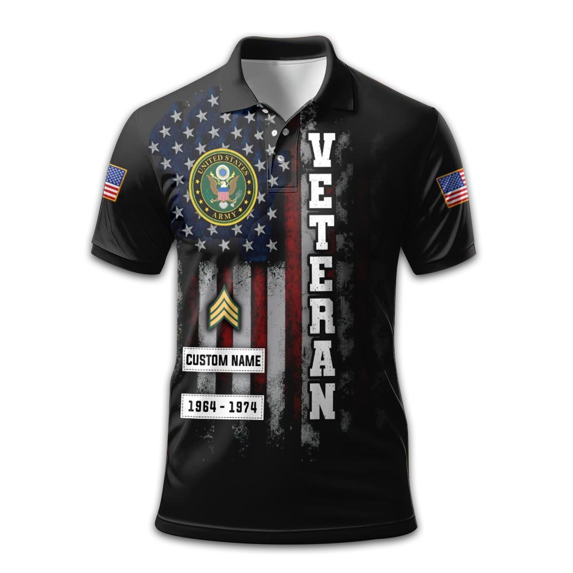 Premium US Army Polo Shirt VPVC212206, Custom Name, Year Rank Gifts For Army Veteran, Best Gifts On Father's Day, Armed Forces Day, Independence Day, Veterans Day.
