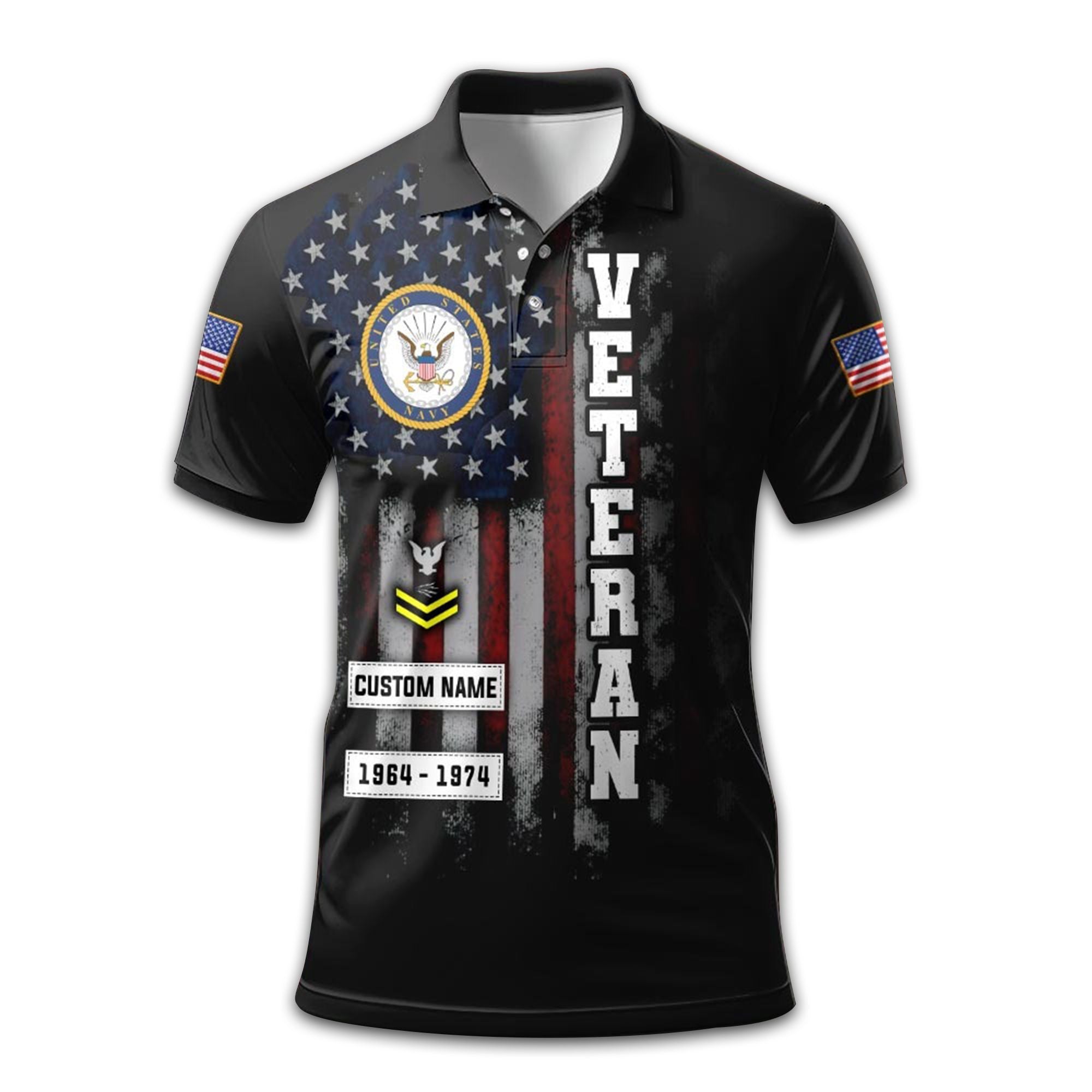 Premium US Navy Polo Shirt VPVC212502, Custom Name, Rank Year Gifts For Navy Veteran, Best Gifts On Father's Day, Armed Forces Day, Independence Day, Veterans Day.