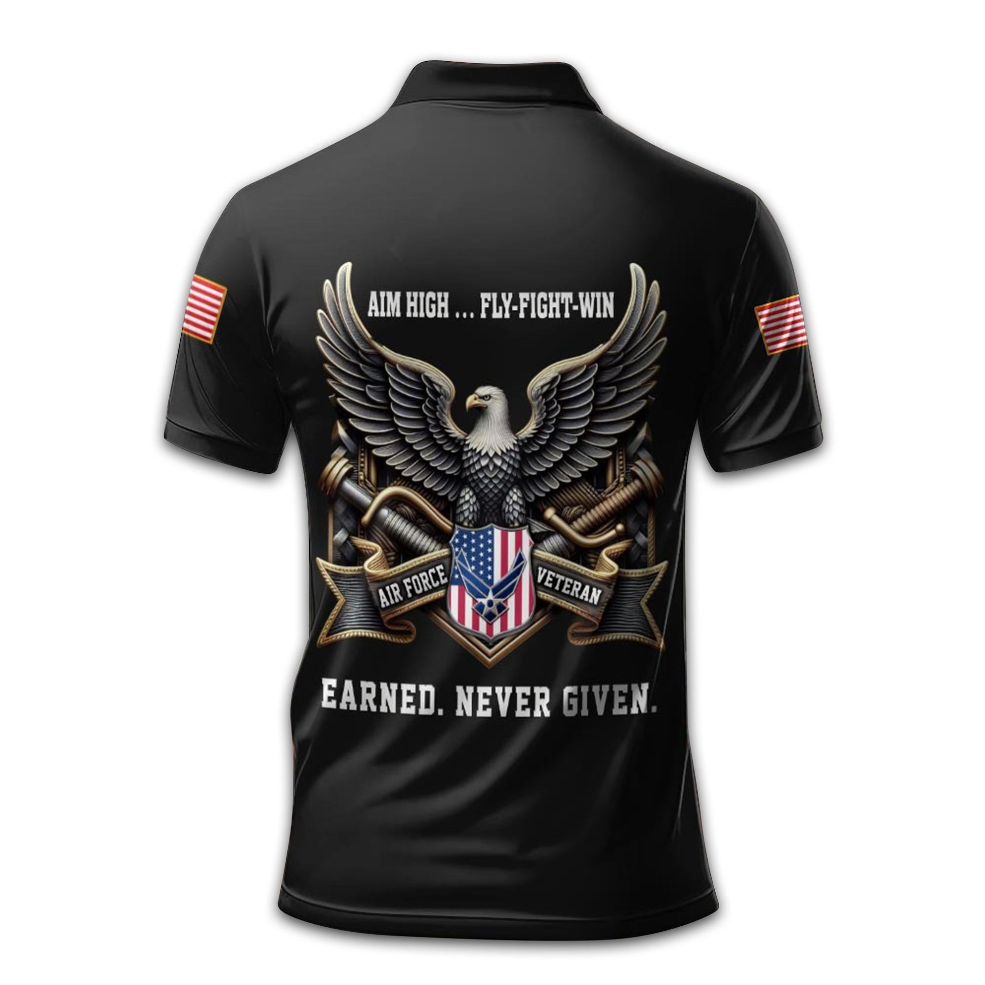 Premium USAF Polo Shirt VPVC212209, Custom Name, Rank, Year Gifts For Air Force Veteran, Best Gifts On Father's Day, Armed Forces Day, Independence Day, Veterans Day.