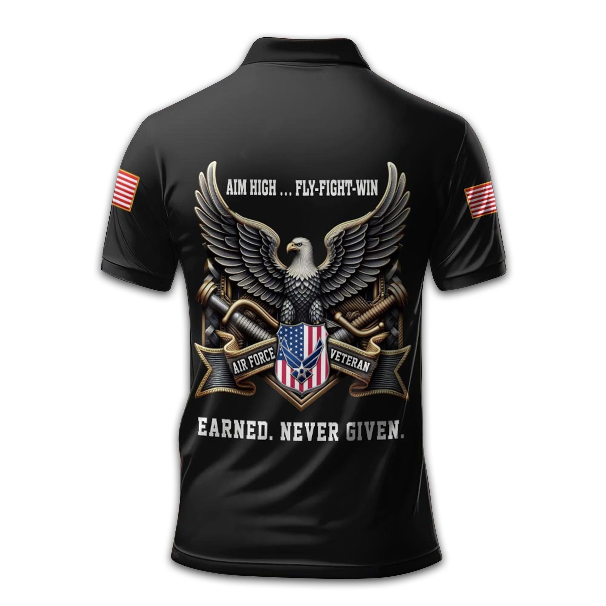 Premium USAF Polo Shirt VPVC212209, Custom Name, Rank, Year Gifts For Air Force Veteran, Best Gifts On Father's Day, Armed Forces Day, Independence Day, Veterans Day.