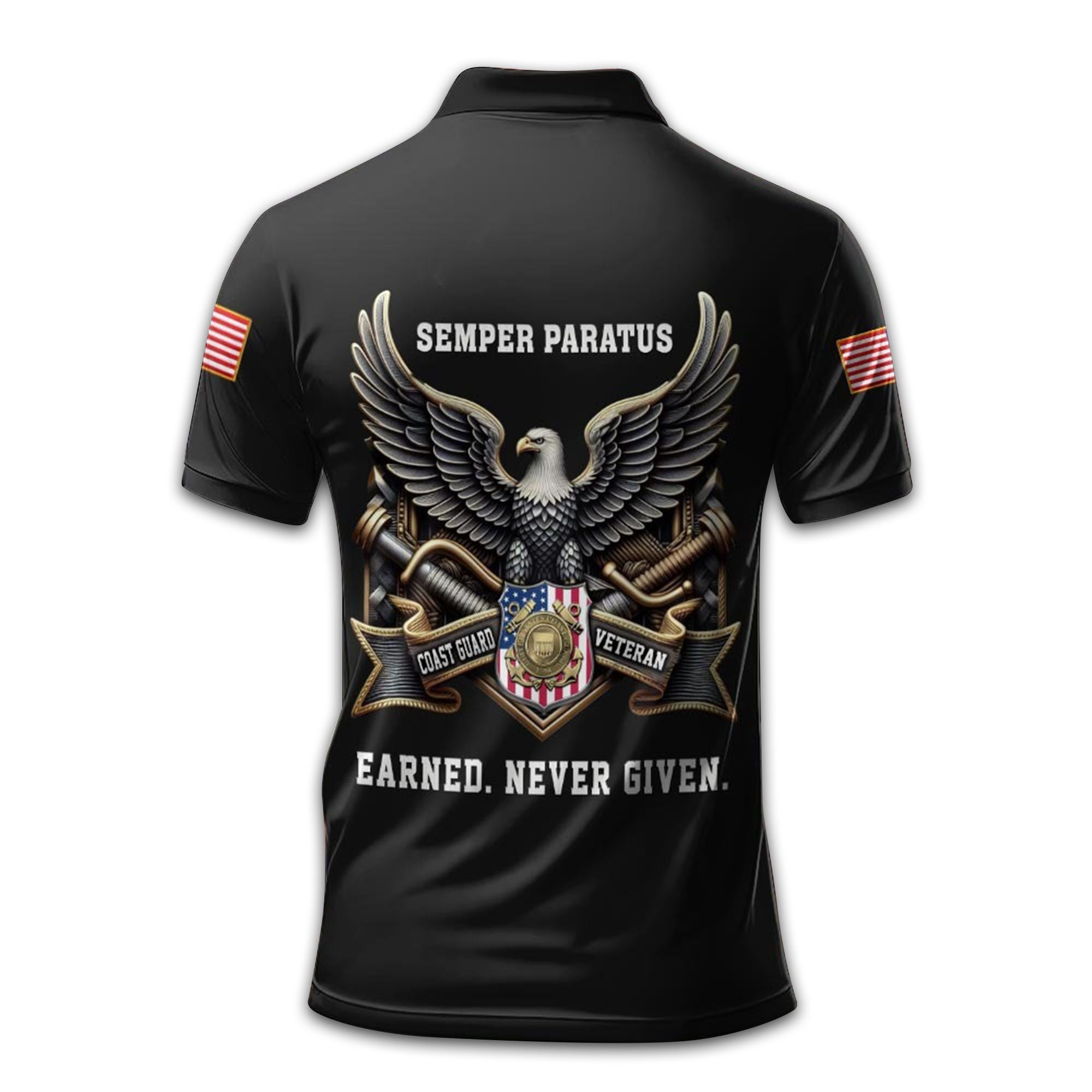 Premium USCG Polo Shirt VPVC212210, Custom Name, Rank, Year Gifts For Coast Guard Veteran, Best Gifts On Father's Day, Armed Forces Day, Independence Day, Veterans Day.