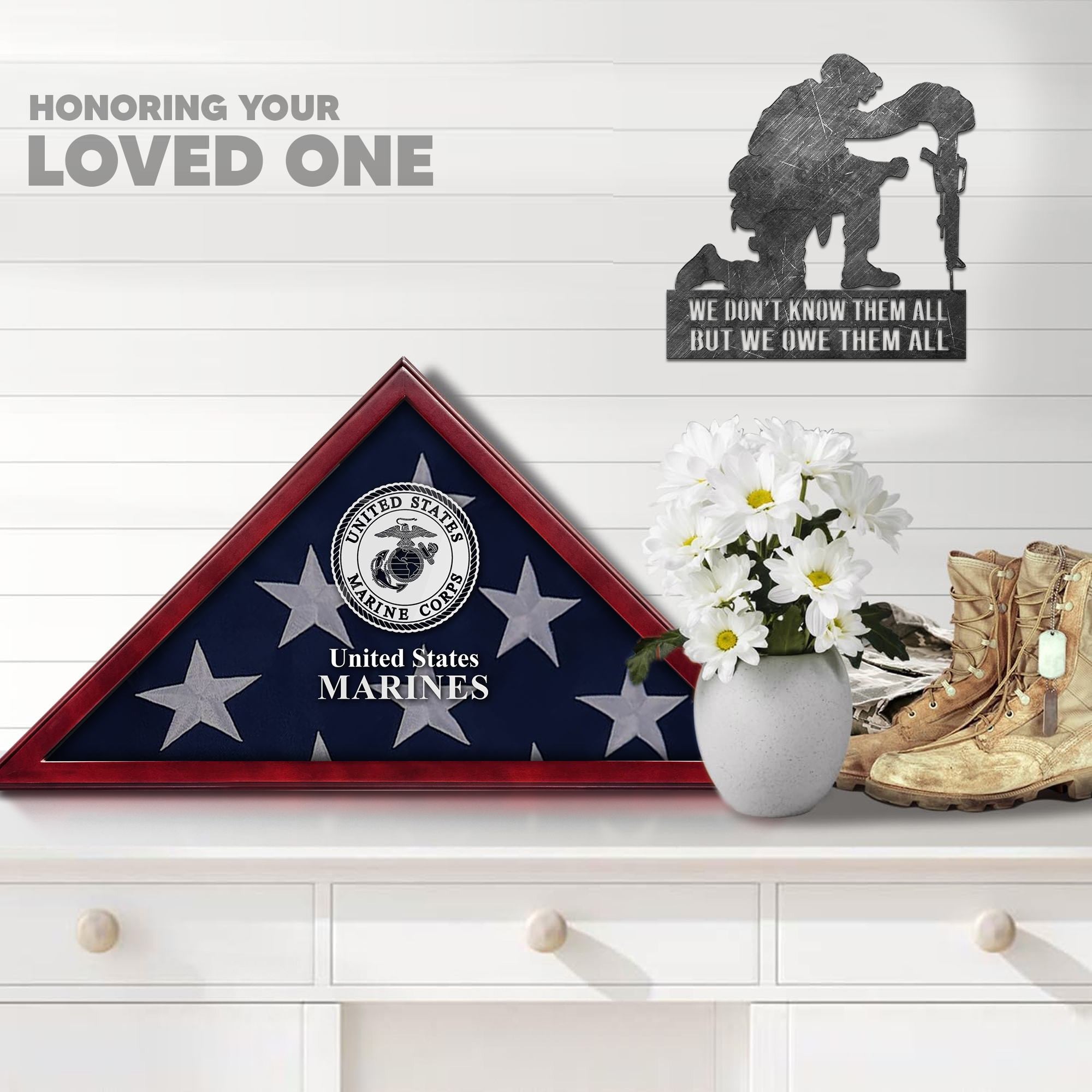 Premium Flag Case BPVC270201, Flag Box for American Veteran Flag 9.5 X 5 Feet, Flag Display Case for Burial, Flag Wall Mounted, Flag to Display Folded