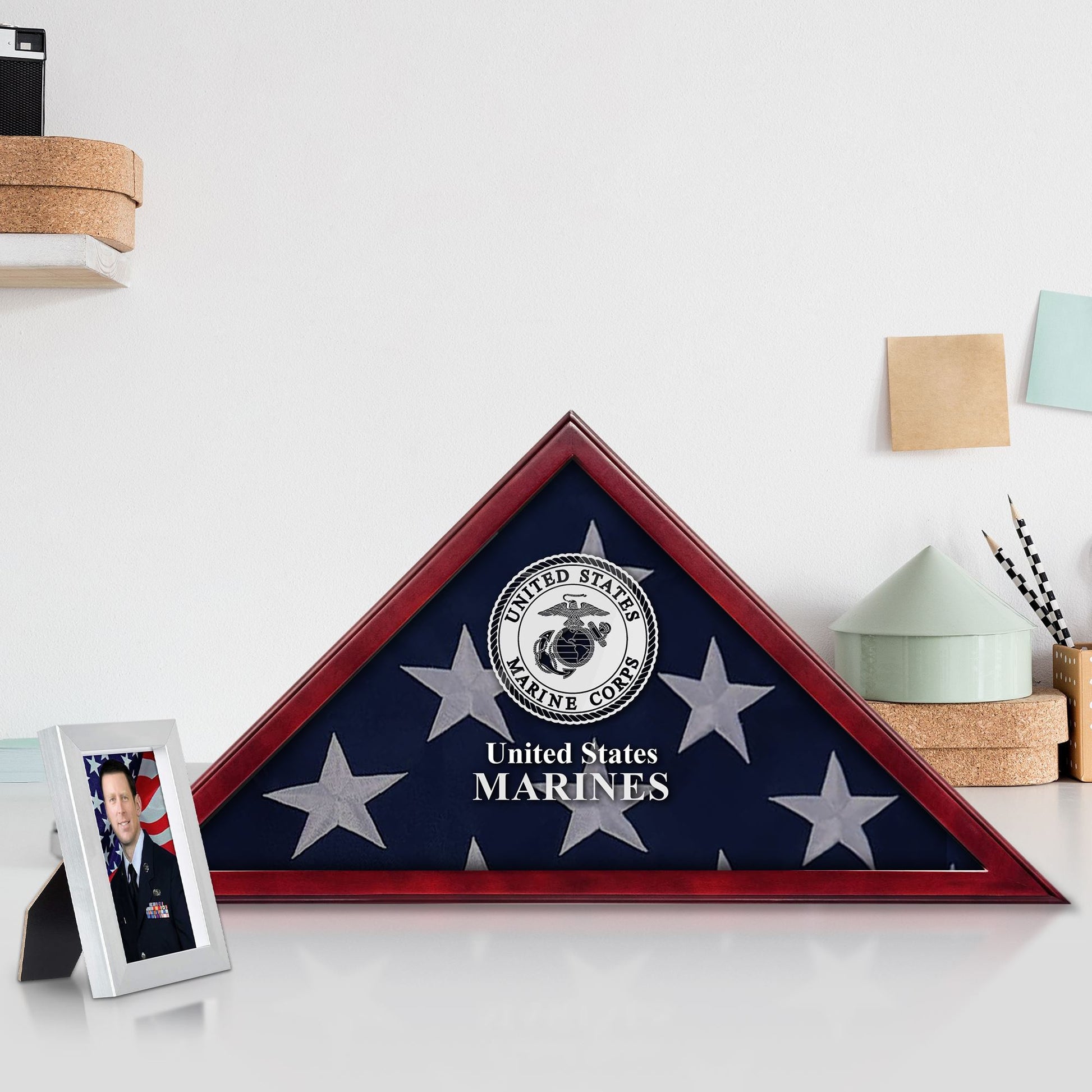 Premium Flag Case BPVC270201, Flag Box for American Veteran Flag 9.5 X 5 Feet, Flag Display Case for Burial, Flag Wall Mounted, Flag to Display Folded