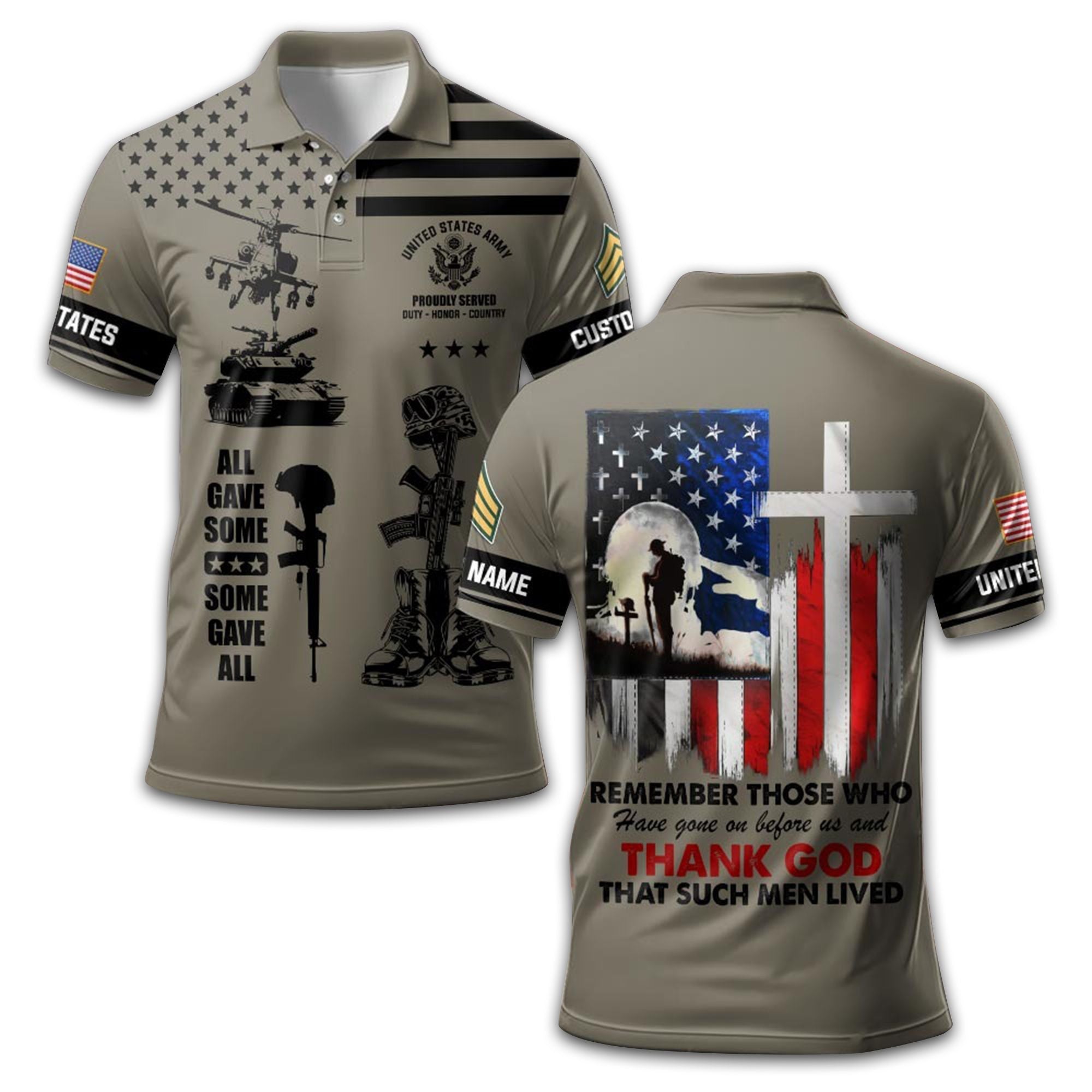 Premium Custom US Army Polo Shirt VPVC212506, Gifts For Army Veteran, Best Gifts On Father's Day, Armed Forces Day, Independence Day, Veterans Day.