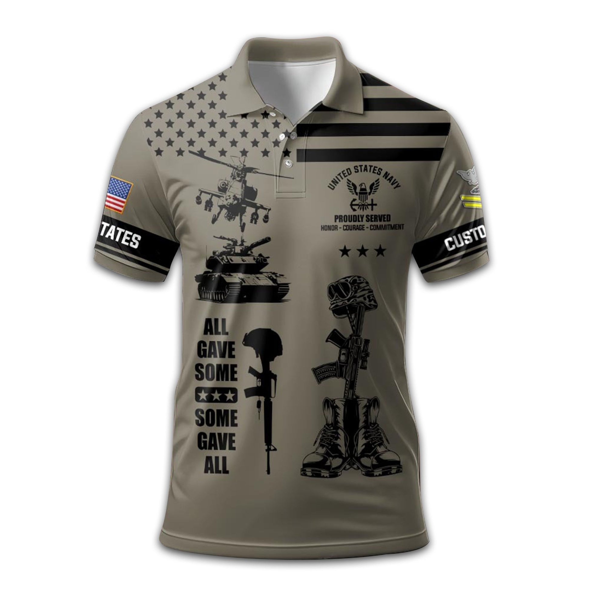 Premium Custom US Navy Polo Shirt VPVC212507, Gifts For Navy Veteran, Best Gifts On Father's Day, Armed Forces Day, Independence Day, Veterans Day.