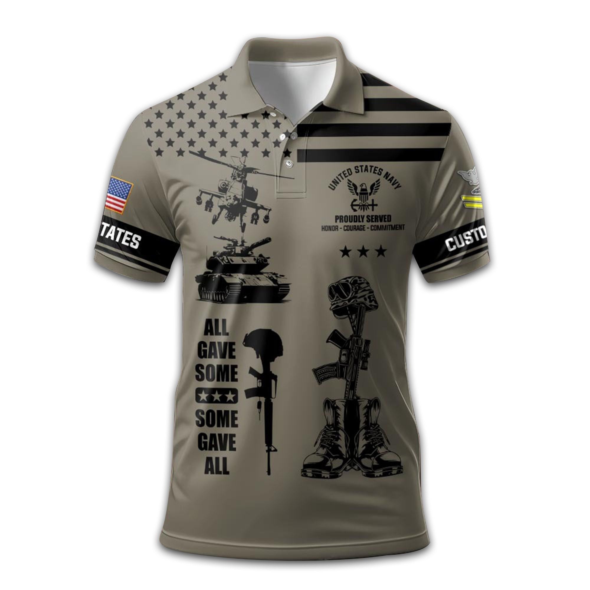 Premium Custom US Navy Polo Shirt VPVC212507, Gifts For Navy Veteran, Best Gifts On Father's Day, Armed Forces Day, Independence Day, Veterans Day.