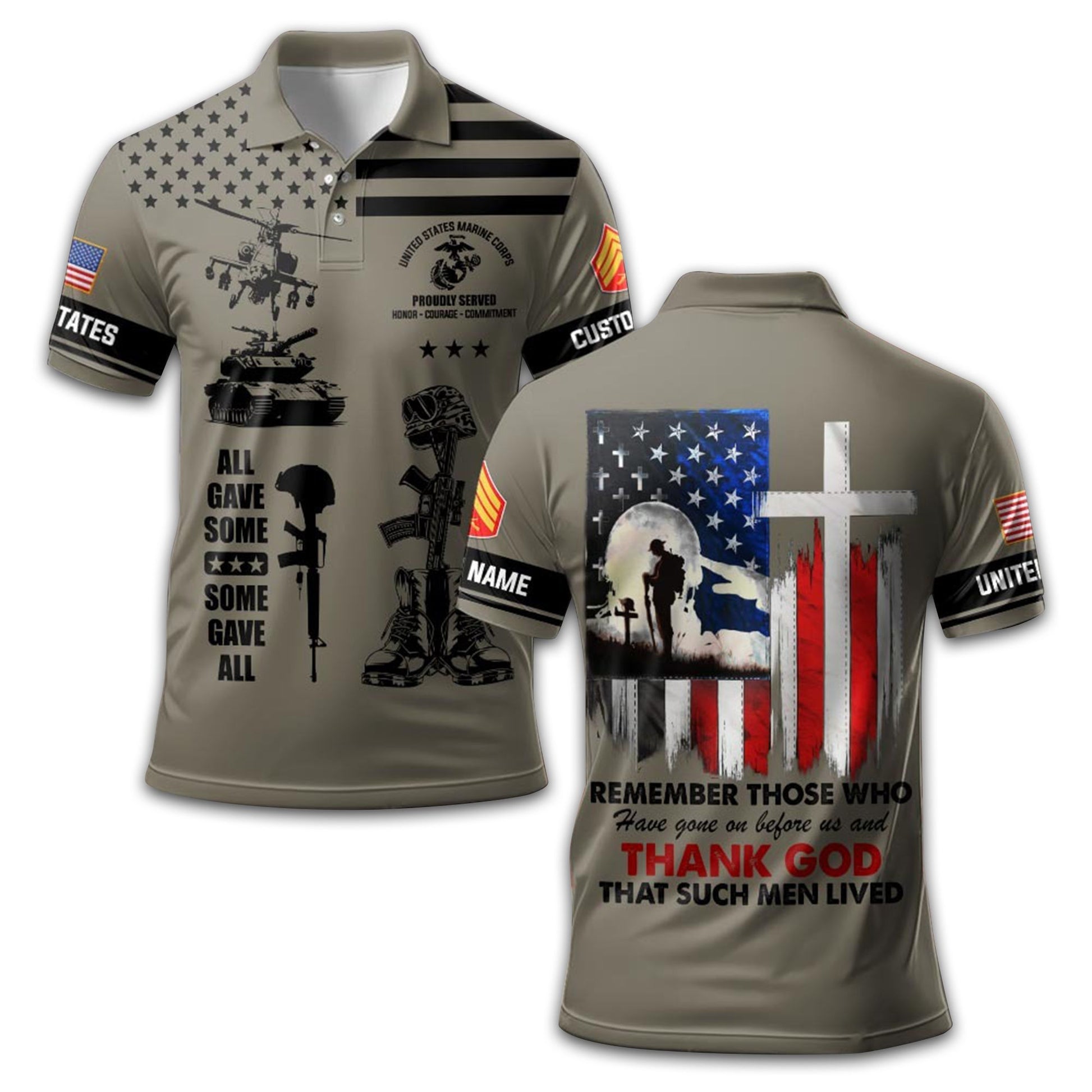 Premium Custom USMC Polo Shirt VPVC212508, Gifts For Marine Veteran, Best Gifts On Father's Day, Armed Forces Day, Independence Day, Veterans Day.
