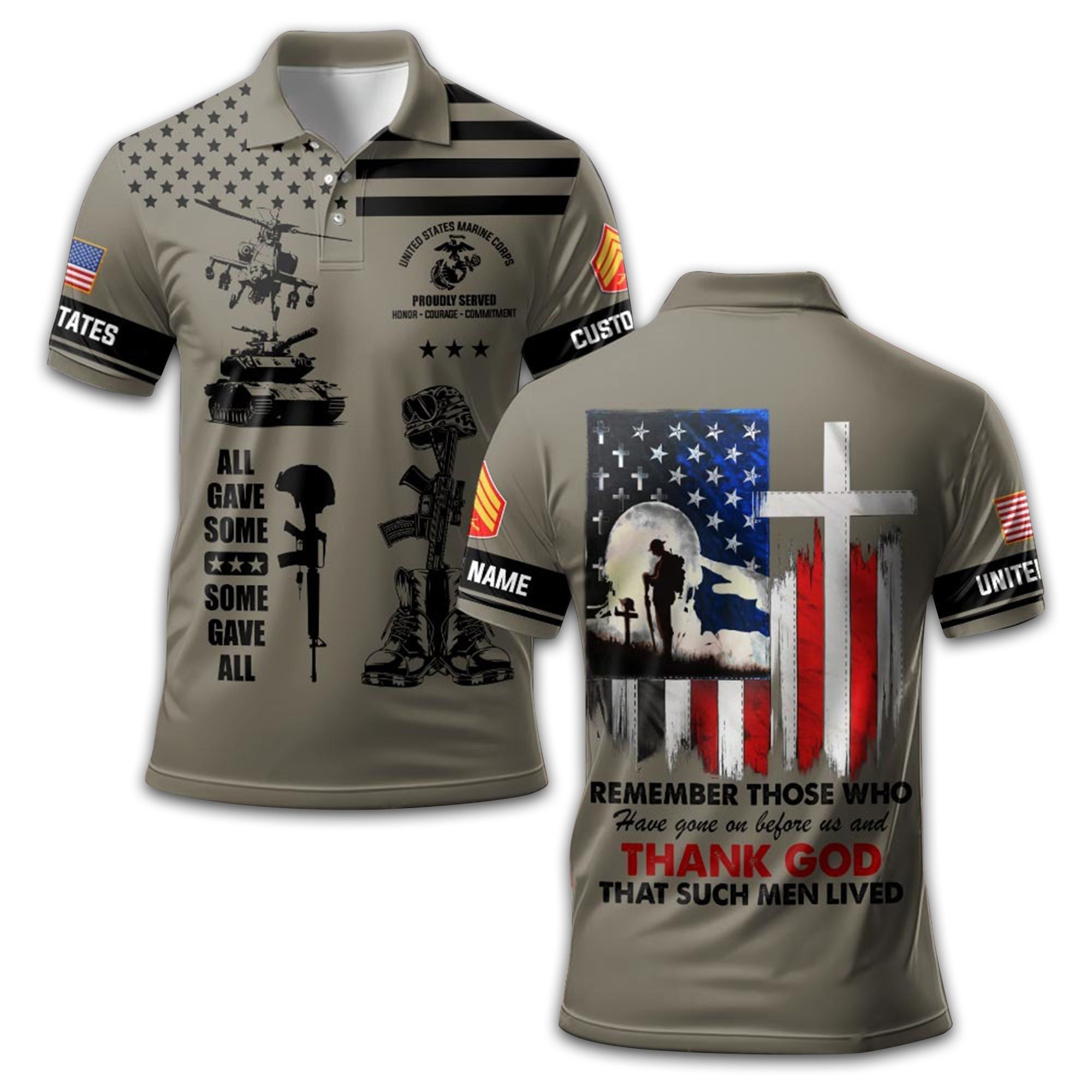 Premium Custom USMC Polo Shirt VPVC212508, Gifts For Marine Veteran, Best Gifts On Father's Day, Armed Forces Day, Independence Day, Veterans Day.