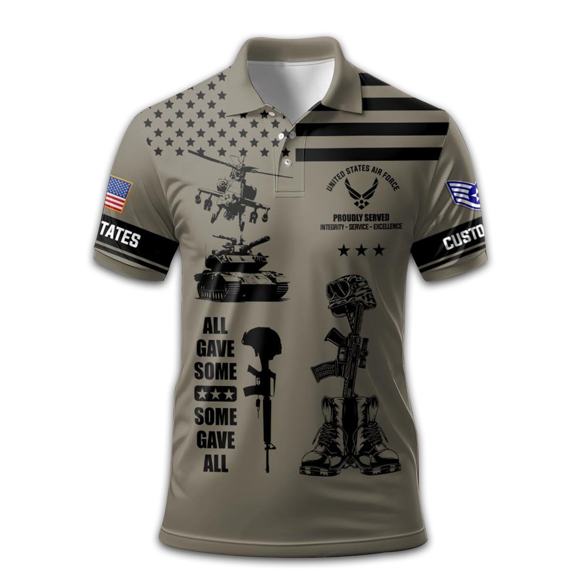 Premium Custom USAF Polo Shirt VPVC212509, Gifts For Air Force Veteran, Best Gifts On Father's Day, Armed Forces Day, Independence Day, Veterans Day.