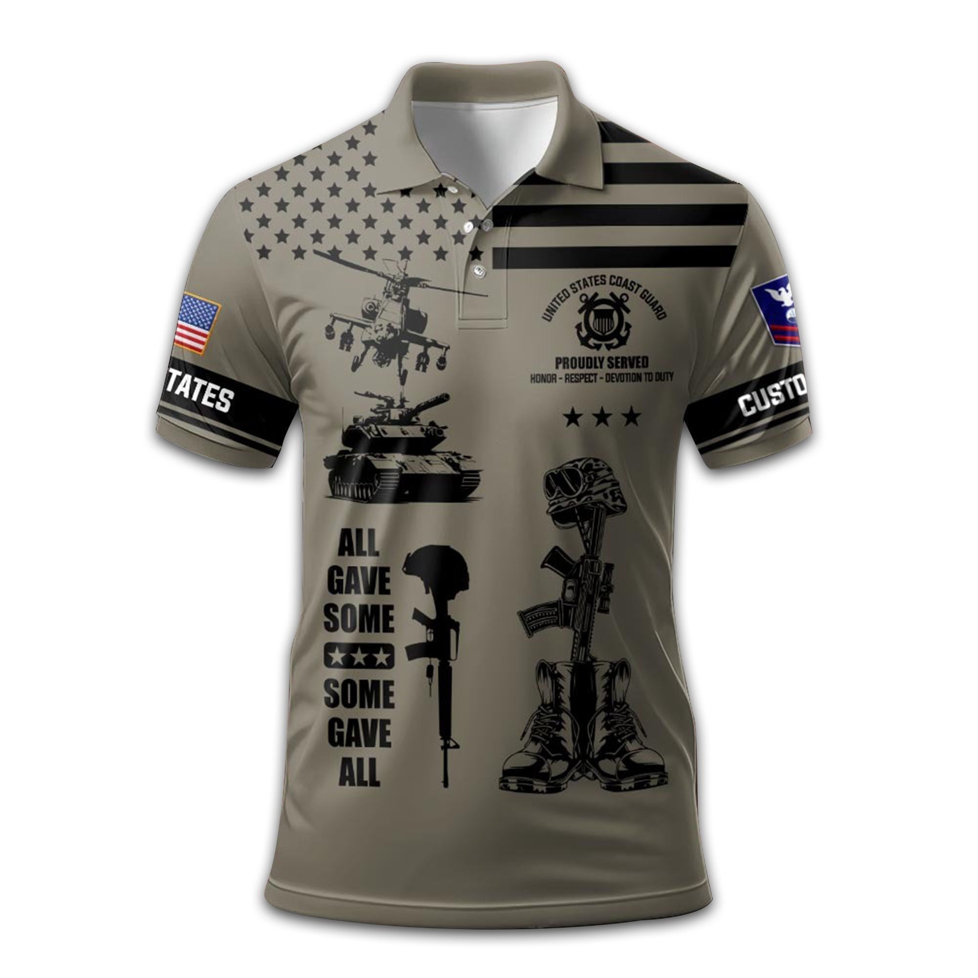 Premium Custom USCG Polo Shirt VPVC212510, Gifts For Coast Guard Veteran, Best Gifts On Father's Day, Armed Forces Day, Independence Day, Veterans Day.