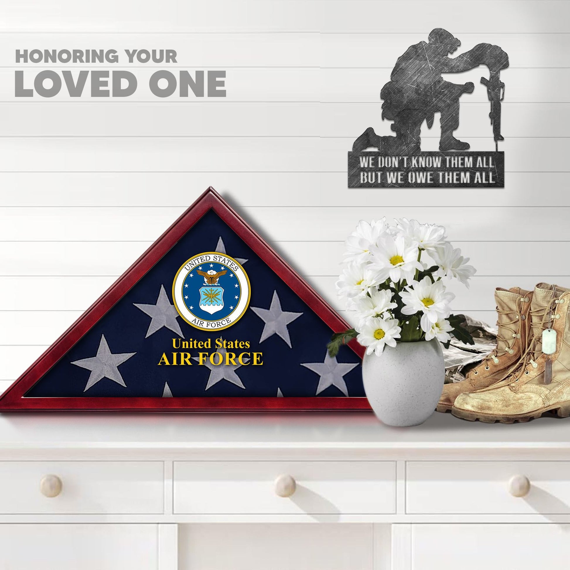 Premium Flag Case BPVC270203, Flag Box for American Veteran Flag 9.5 X 5 Feet, Flag Display Case for Burial, Flag Wall Mounted, Flag to Display Folded