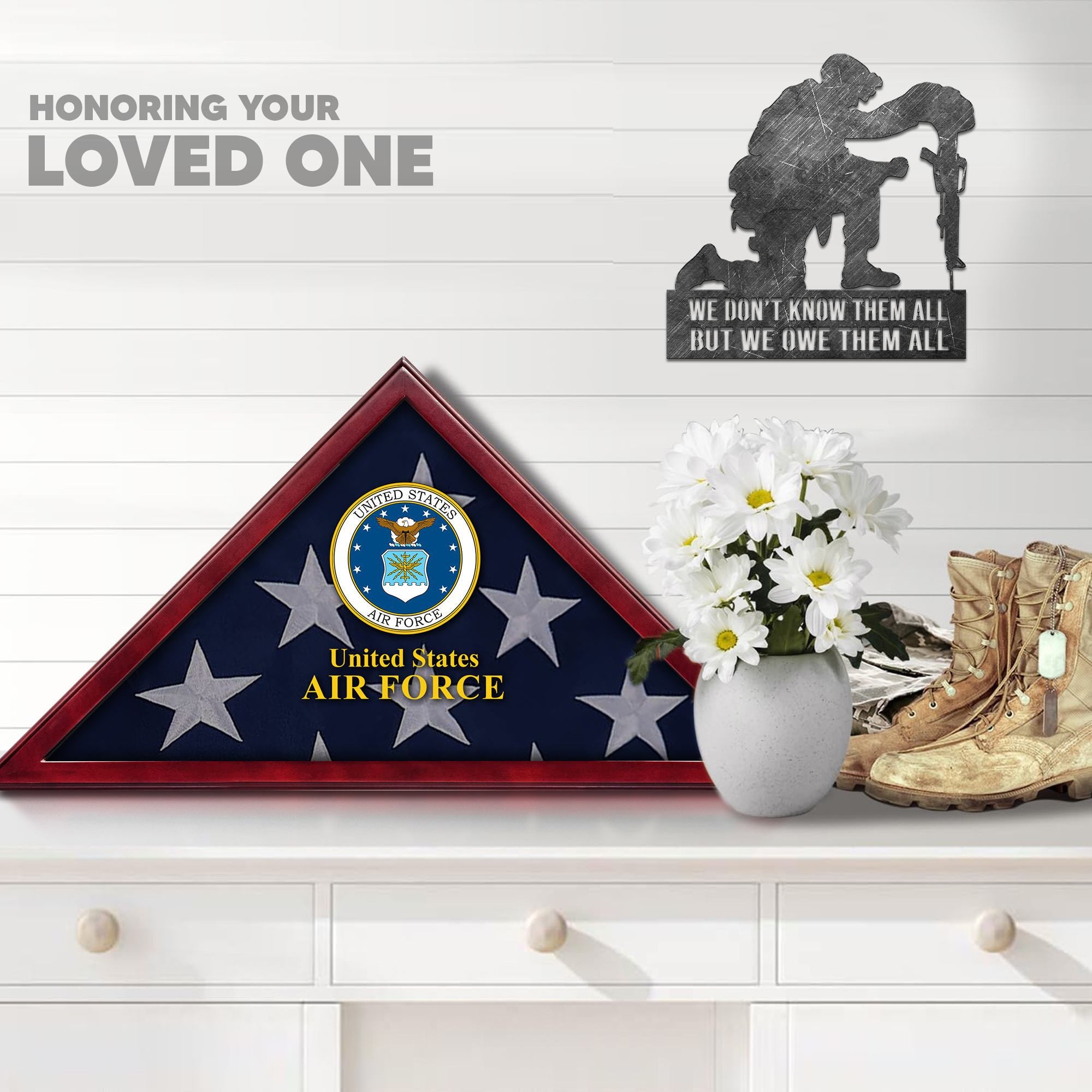 Premium Flag Case BPVC270203, Flag Box for American Veteran Flag 9.5 X 5 Feet, Flag Display Case for Burial, Flag Wall Mounted, Flag to Display Folded