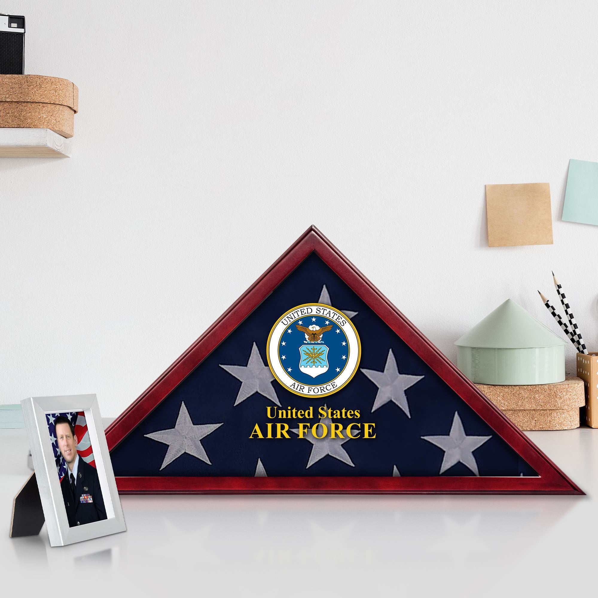 Premium Flag Case BPVC270203, Flag Box for American Veteran Flag 9.5 X 5 Feet, Flag Display Case for Burial, Flag Wall Mounted, Flag to Display Folded