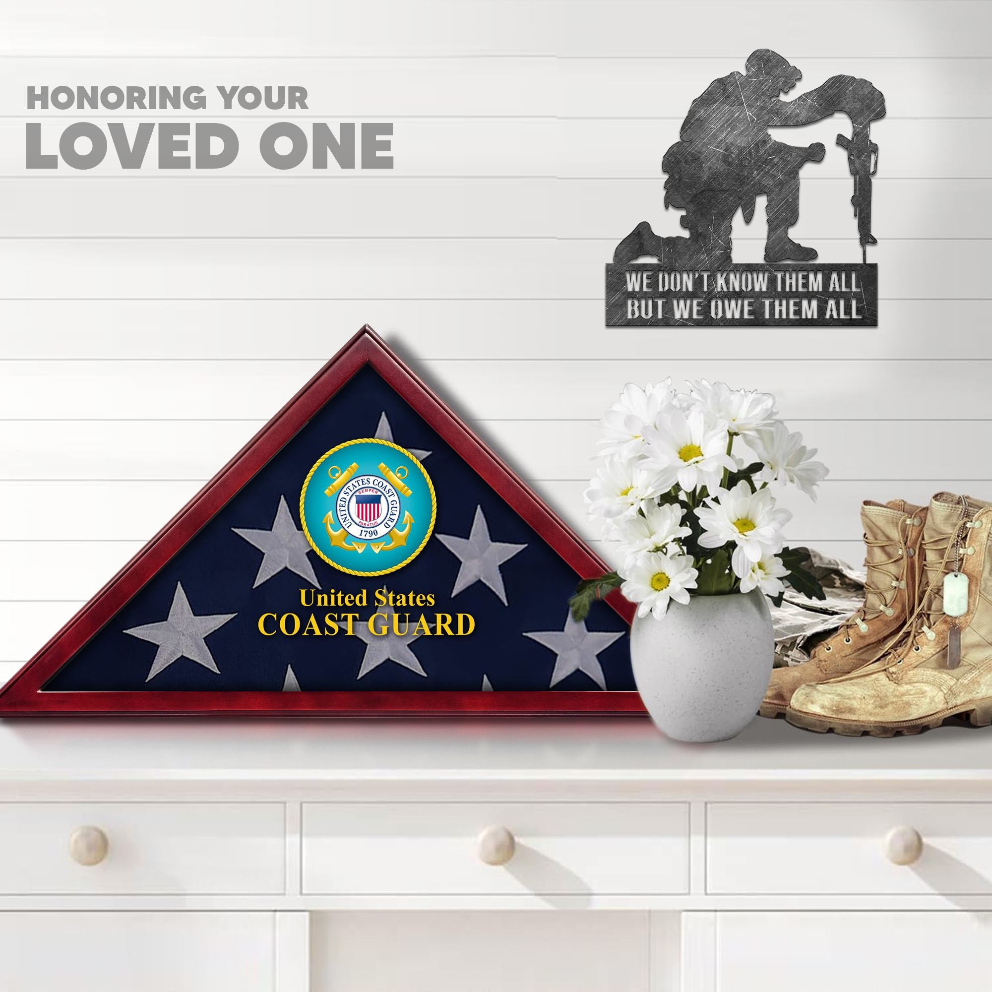 Premium Flag Case BPVC270203, Flag Box for American Veteran Flag 9.5 X 5 Feet, Flag Display Case for Burial, Flag Wall Mounted, Flag to Display Folded