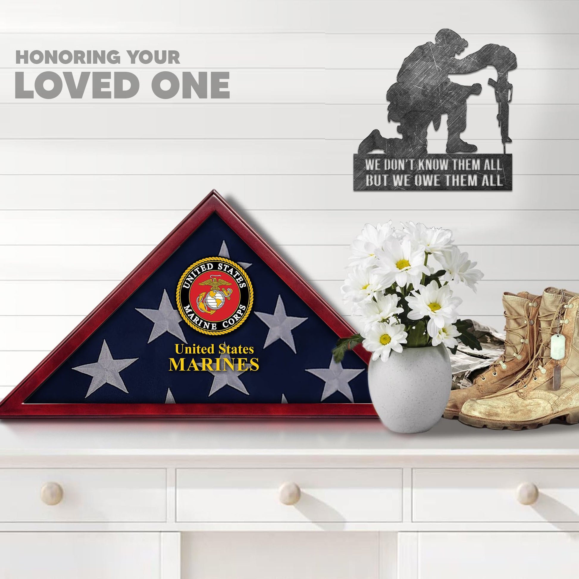 Premium Flag Case BPVC270203, Flag Box for American Veteran Flag 9.5 X 5 Feet, Flag Display Case for Burial, Flag Wall Mounted, Flag to Display Folded