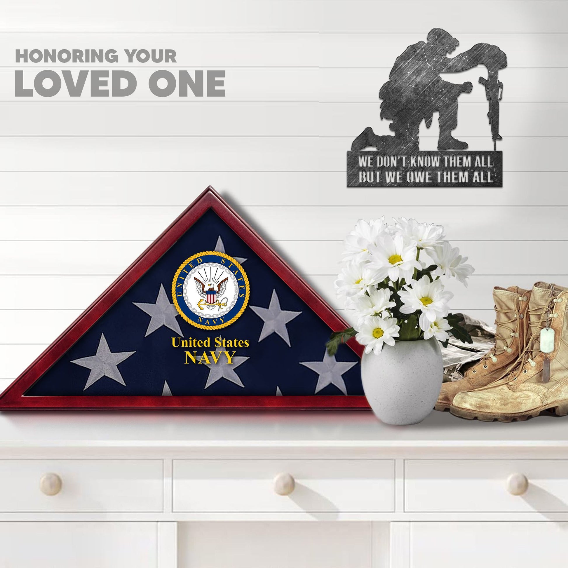 Premium Flag Case BPVC270203, Flag Box for American Veteran Flag 9.5 X 5 Feet, Flag Display Case for Burial, Flag Wall Mounted, Flag to Display Folded