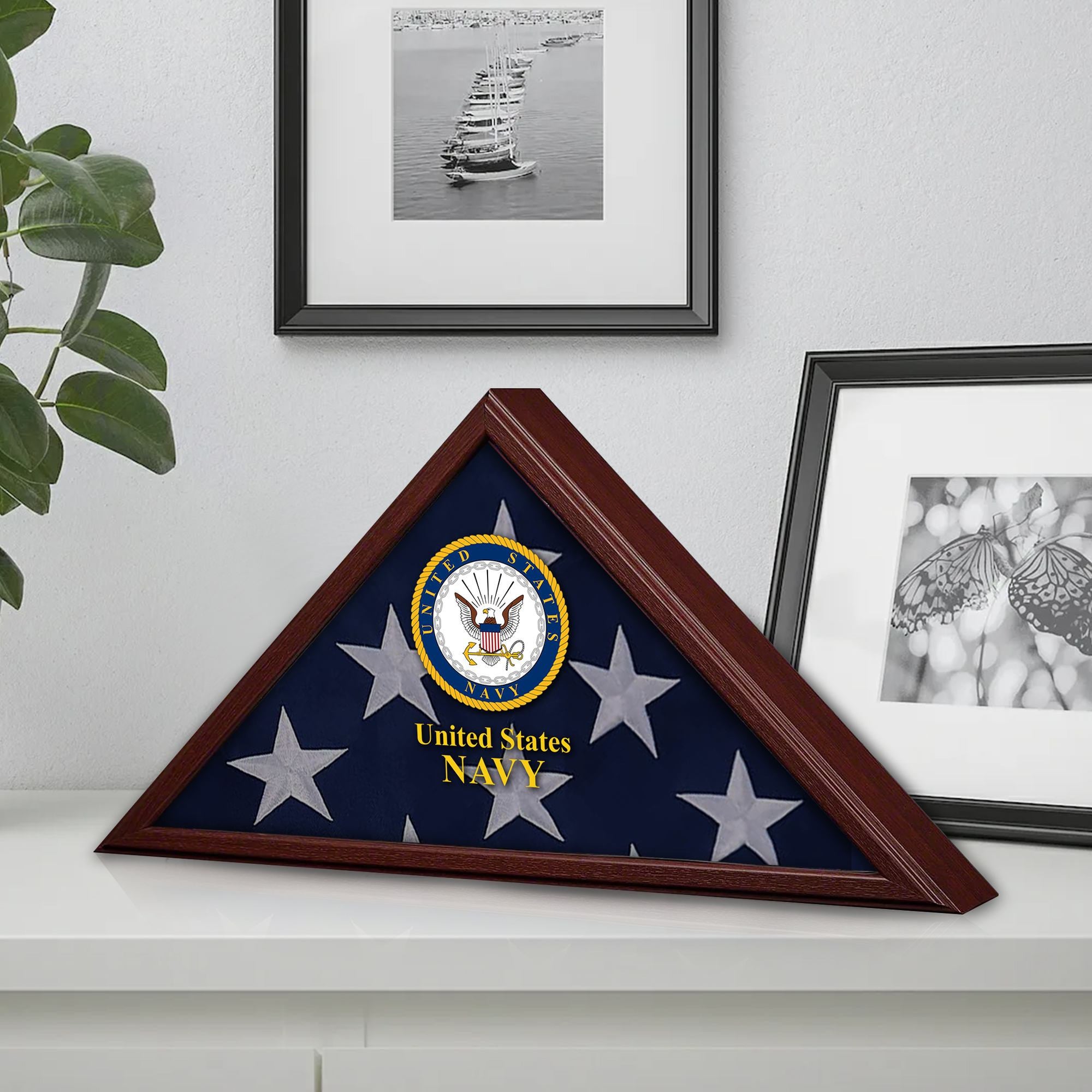 Premium Flag Case BPVC270203, Flag Box for American Veteran Flag 9.5 X 5 Feet, Flag Display Case for Burial, Flag Wall Mounted, Flag to Display Folded