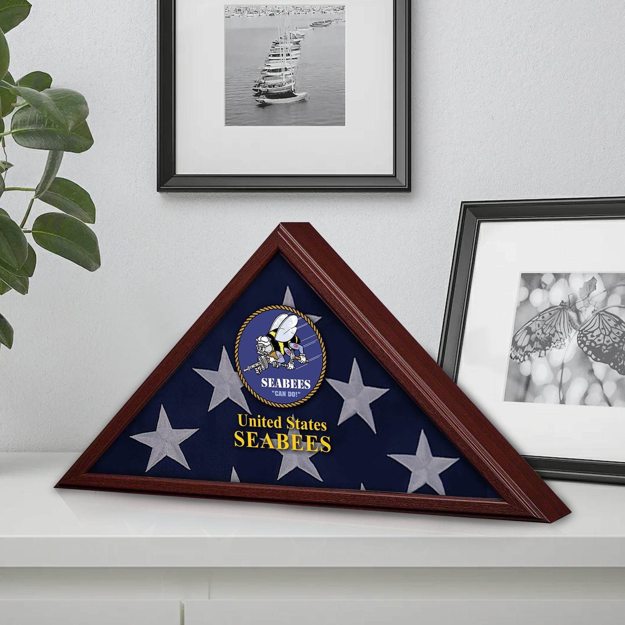 Premium Flag Case BPVC270203, Flag Box for American Veteran Flag 9.5 X 5 Feet, Flag Display Case for Burial, Flag Wall Mounted, Flag to Display Folded