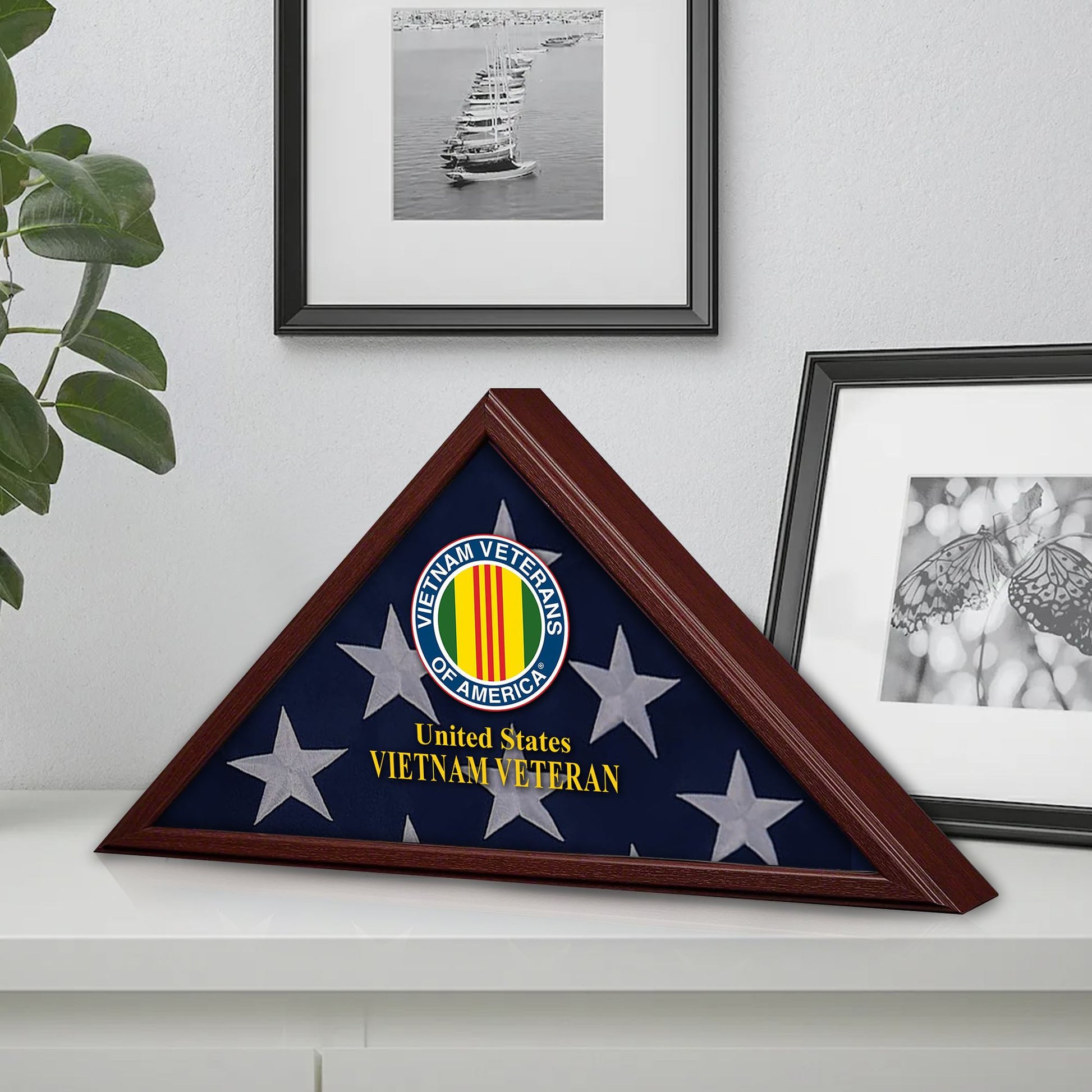 Premium Flag Case BPVC270203, Flag Box for American Veteran Flag 9.5 X 5 Feet, Flag Display Case for Burial, Flag Wall Mounted, Flag to Display Folded