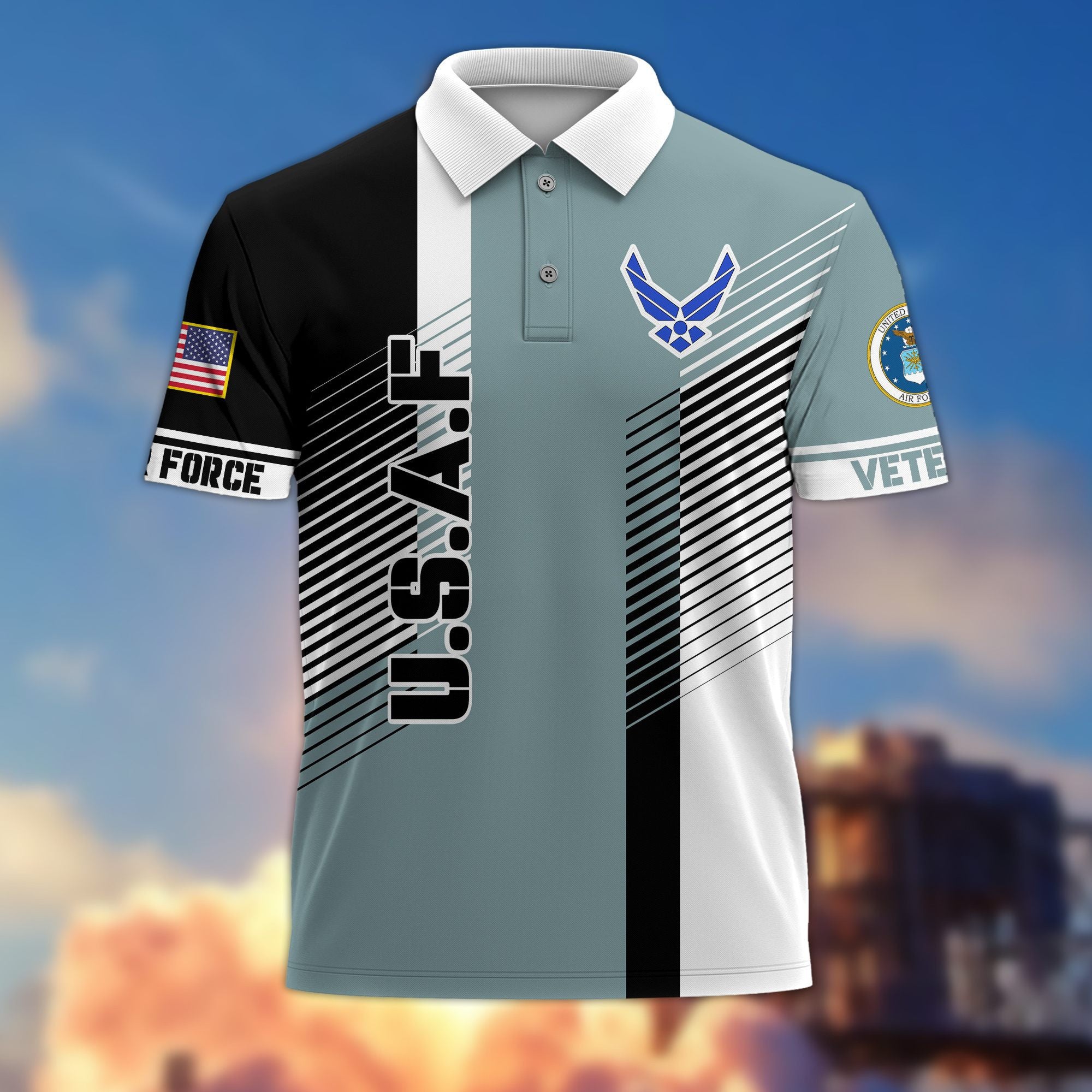 Premium US Veterans Polo Shirt BPVC050301, Gifts For US Veterans, Gifts On Father's Day, Independence Day, Armed Forces Day, Veterans Day.
