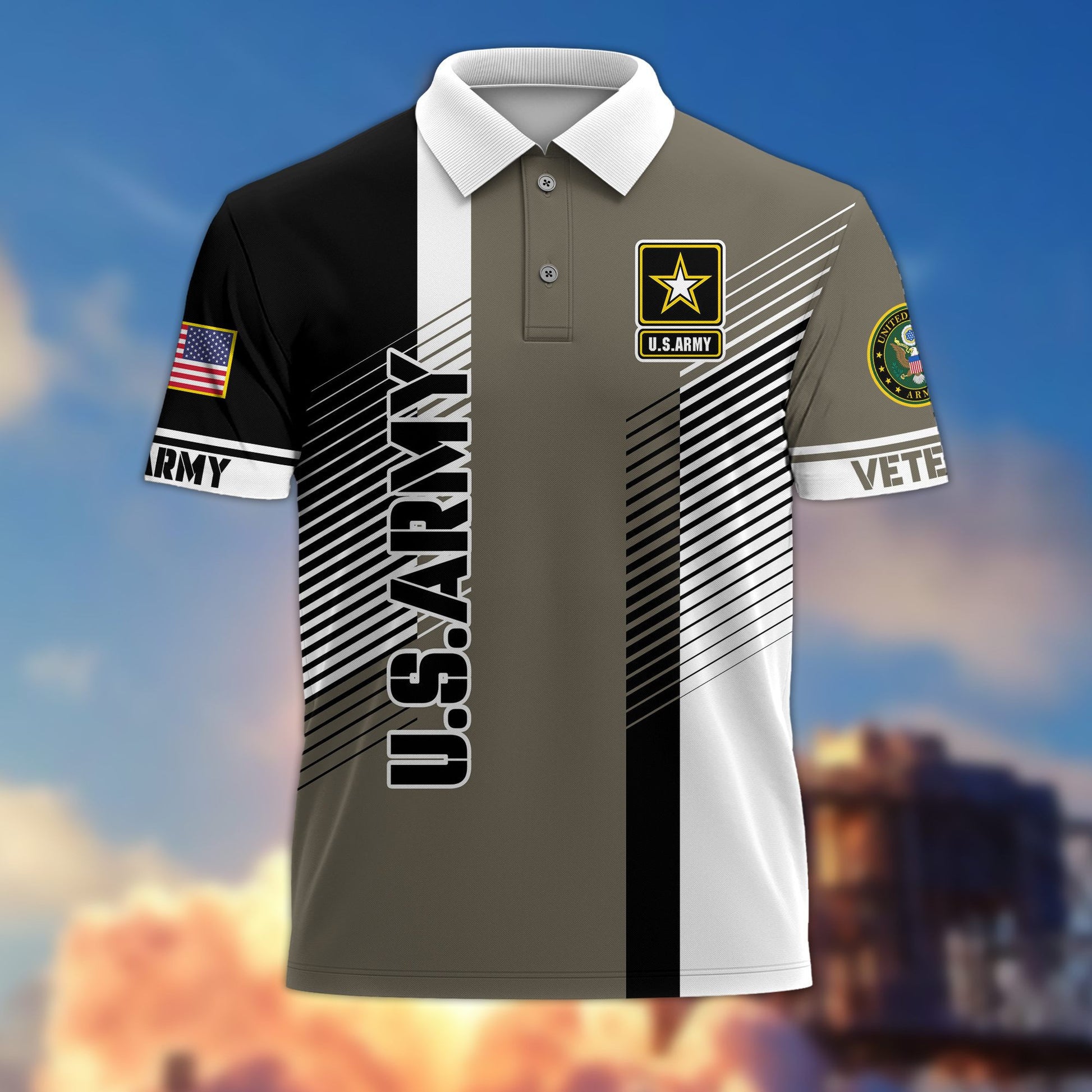 Premium US Veterans Polo Shirt BPVC050301, Gifts For US Veterans, Gifts On Father's Day, Independence Day, Armed Forces Day, Veterans Day.