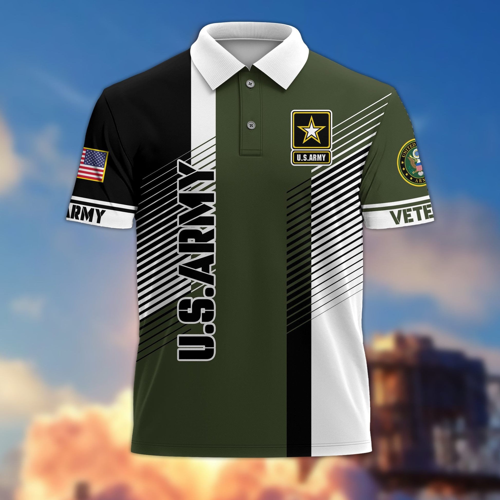 Premium US Veterans Polo Shirt BPVC050301, Gifts For US Veterans, Gifts On Father's Day, Independence Day, Armed Forces Day, Veterans Day.