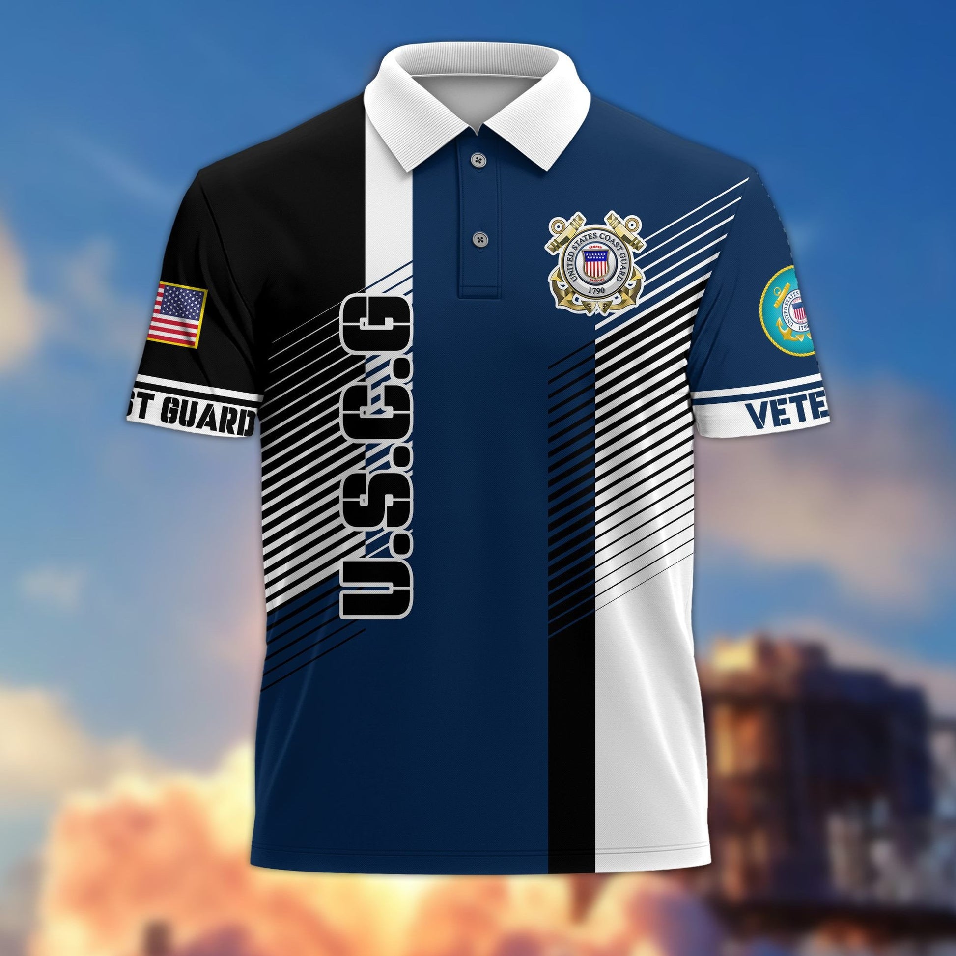Premium US Veterans Polo Shirt BPVC050301, Gifts For US Veterans, Gifts On Father's Day, Independence Day, Armed Forces Day, Veterans Day.