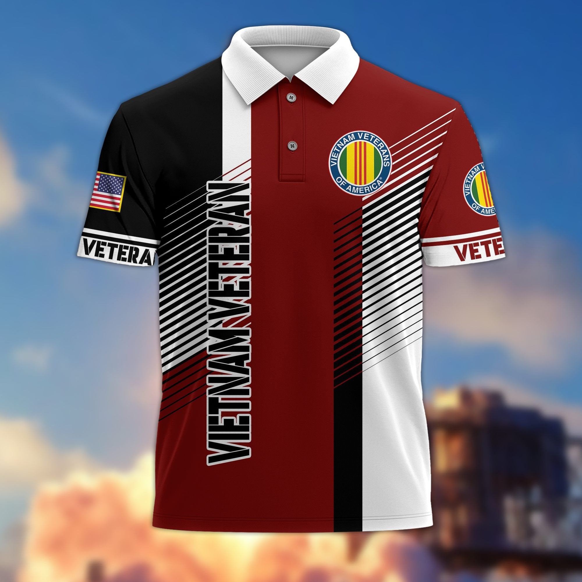 Premium US Veterans Polo Shirt BPVC050301, Gifts For US Veterans, Gifts On Father's Day, Independence Day, Armed Forces Day, Veterans Day.