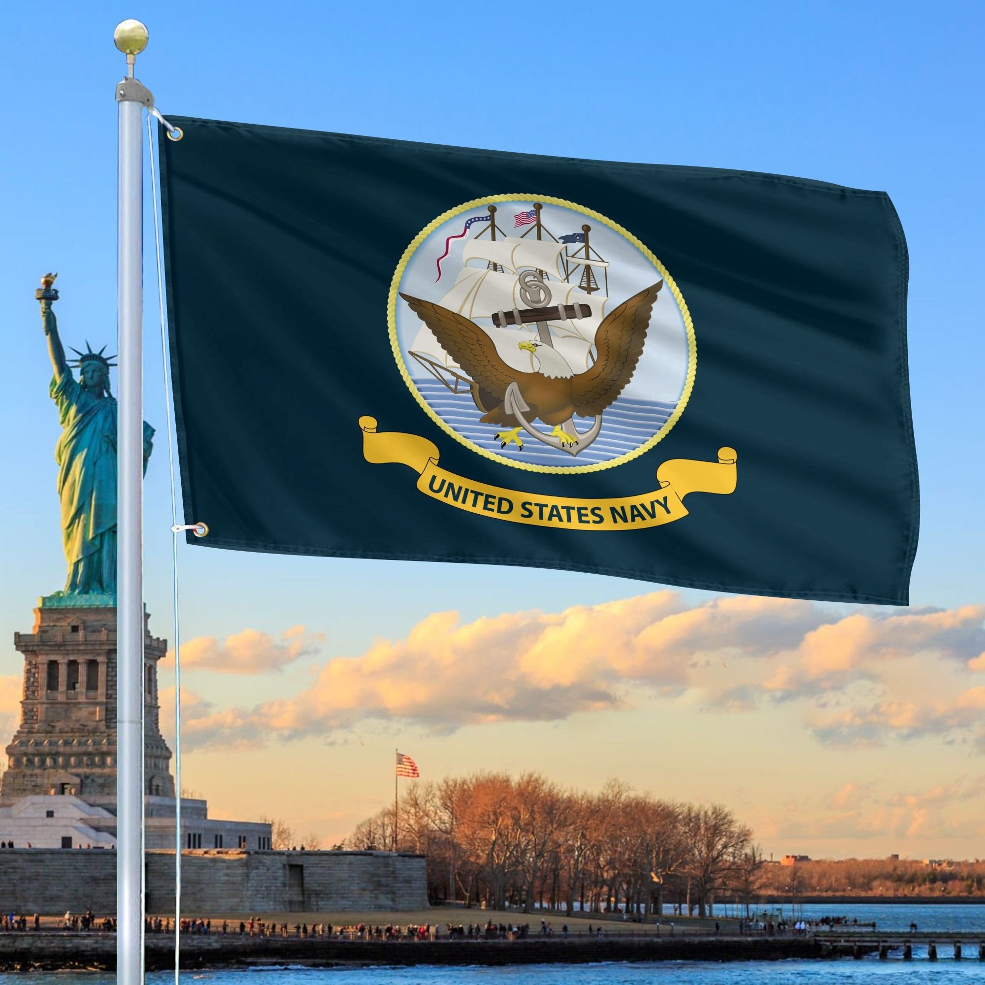 Premium US Navy Grommet Flag, Gift For Navy Veteran VPVC104802, Gifts For Dad, For Husband, Best Gifts On Father's Day, Independence Day, Veterans Day.