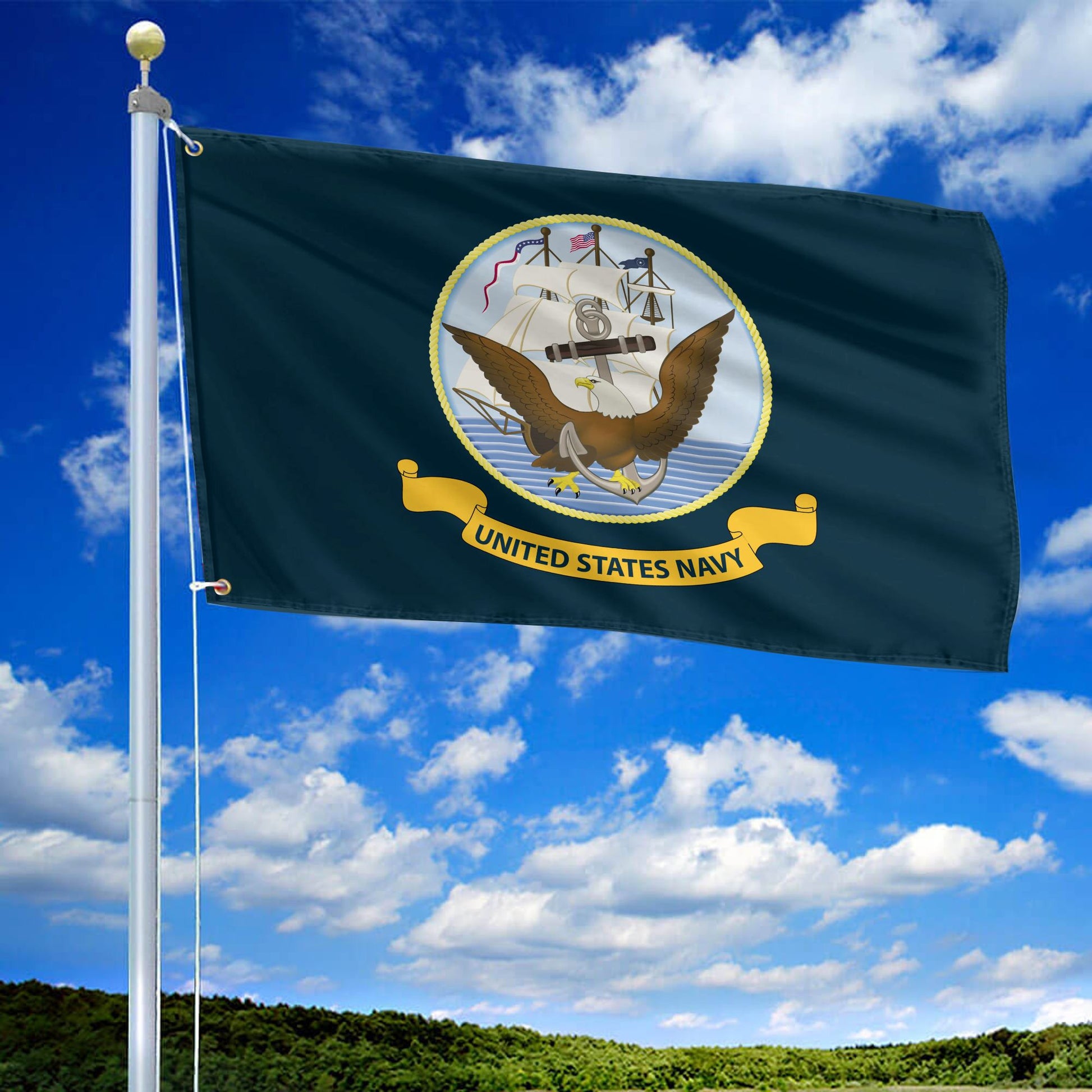 Premium US Navy Grommet Flag, Gift For Navy Veteran VPVC104802, Gifts For Dad, For Husband, Best Gifts On Father's Day, Independence Day, Veterans Day.