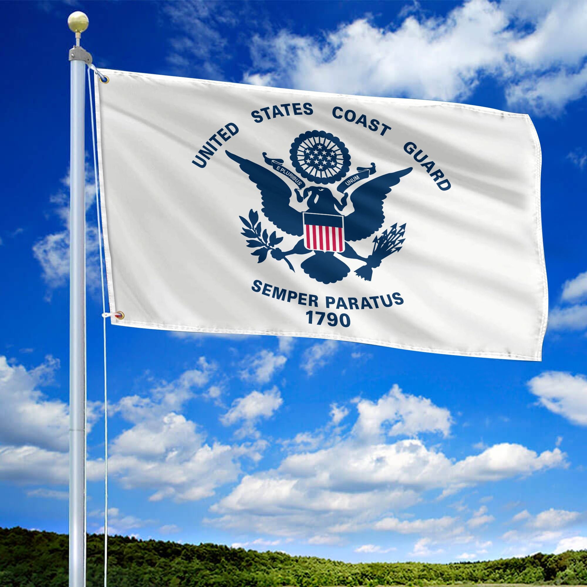 Premium USCG Grommet Flag, Gift For Coast Guard Veteran VPVC104805, Gifts For Dad, For Husband, Best Gifts On Father's Day, Independence Day, Veterans Day.
